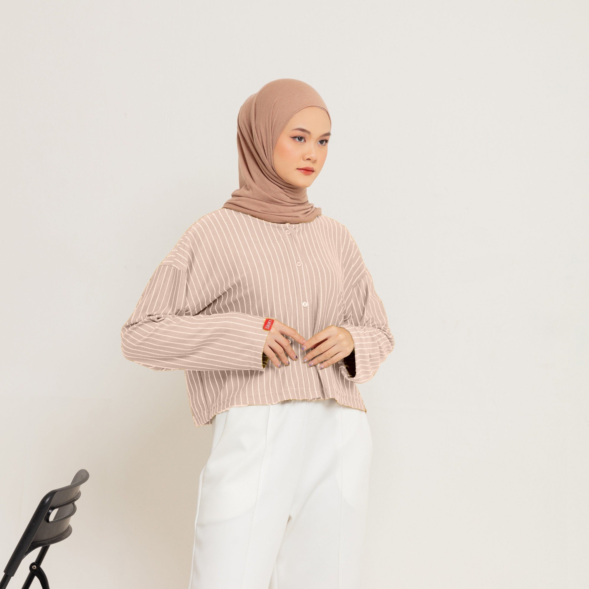 Croptop Stripe Knit - Nude