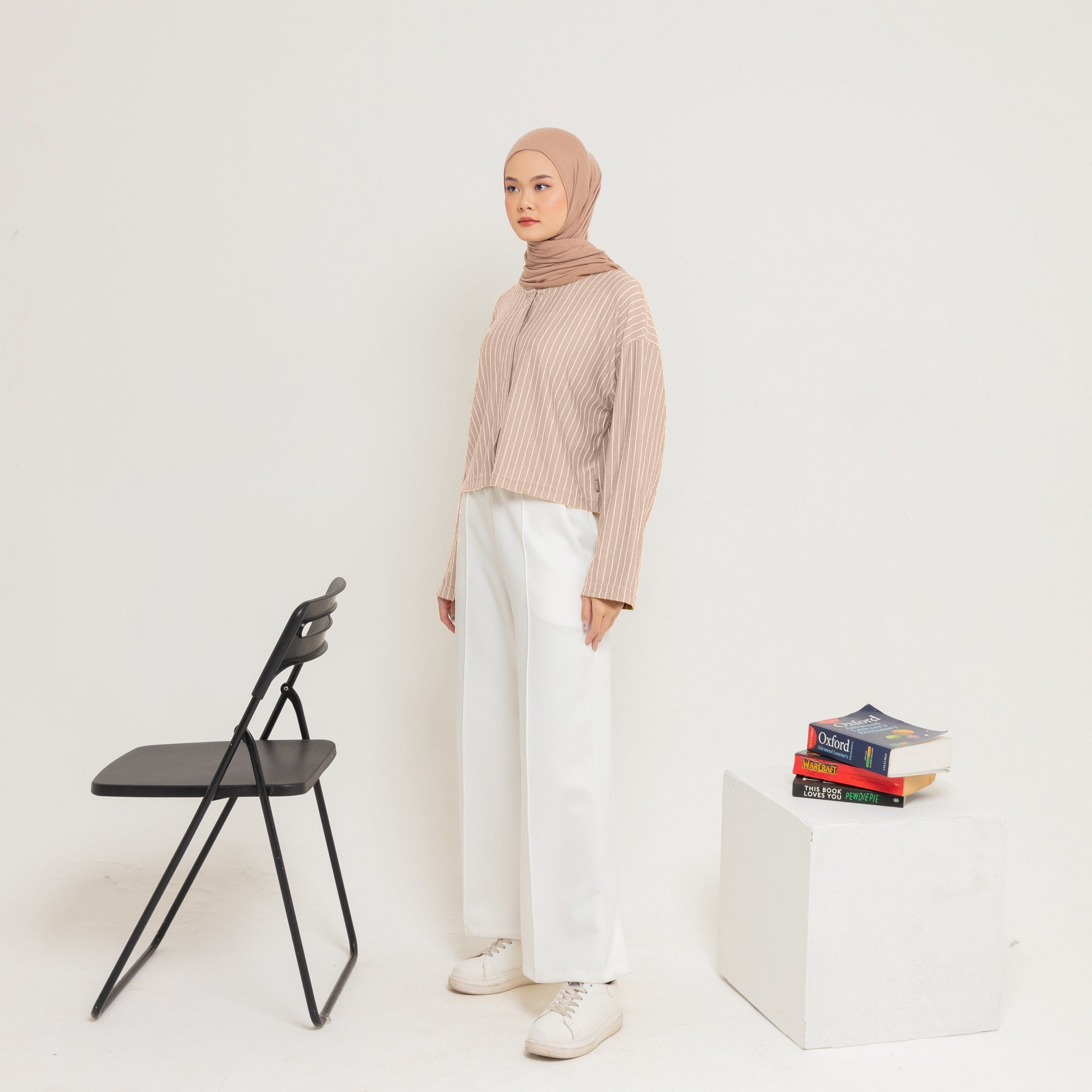 Croptop Stripe Knit - Nude