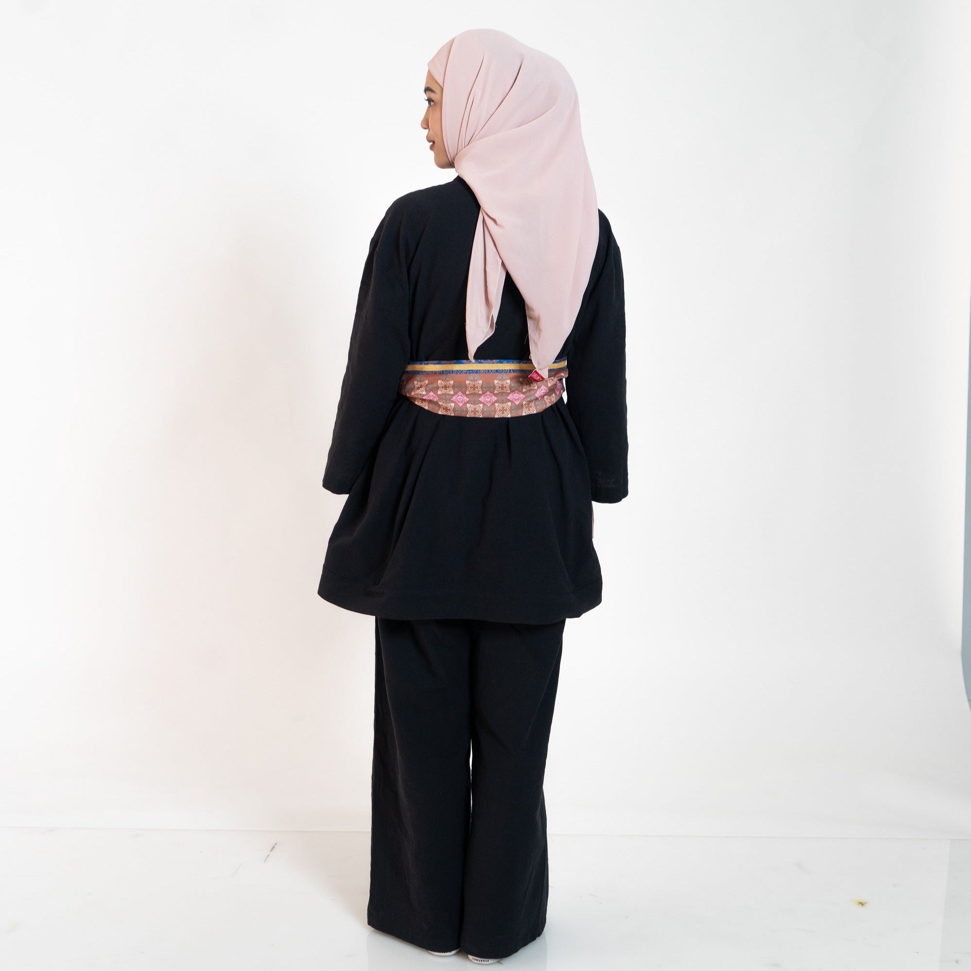Dauky List Belt Endek Pattern Exotic Urban Collection - Navy Teracotta