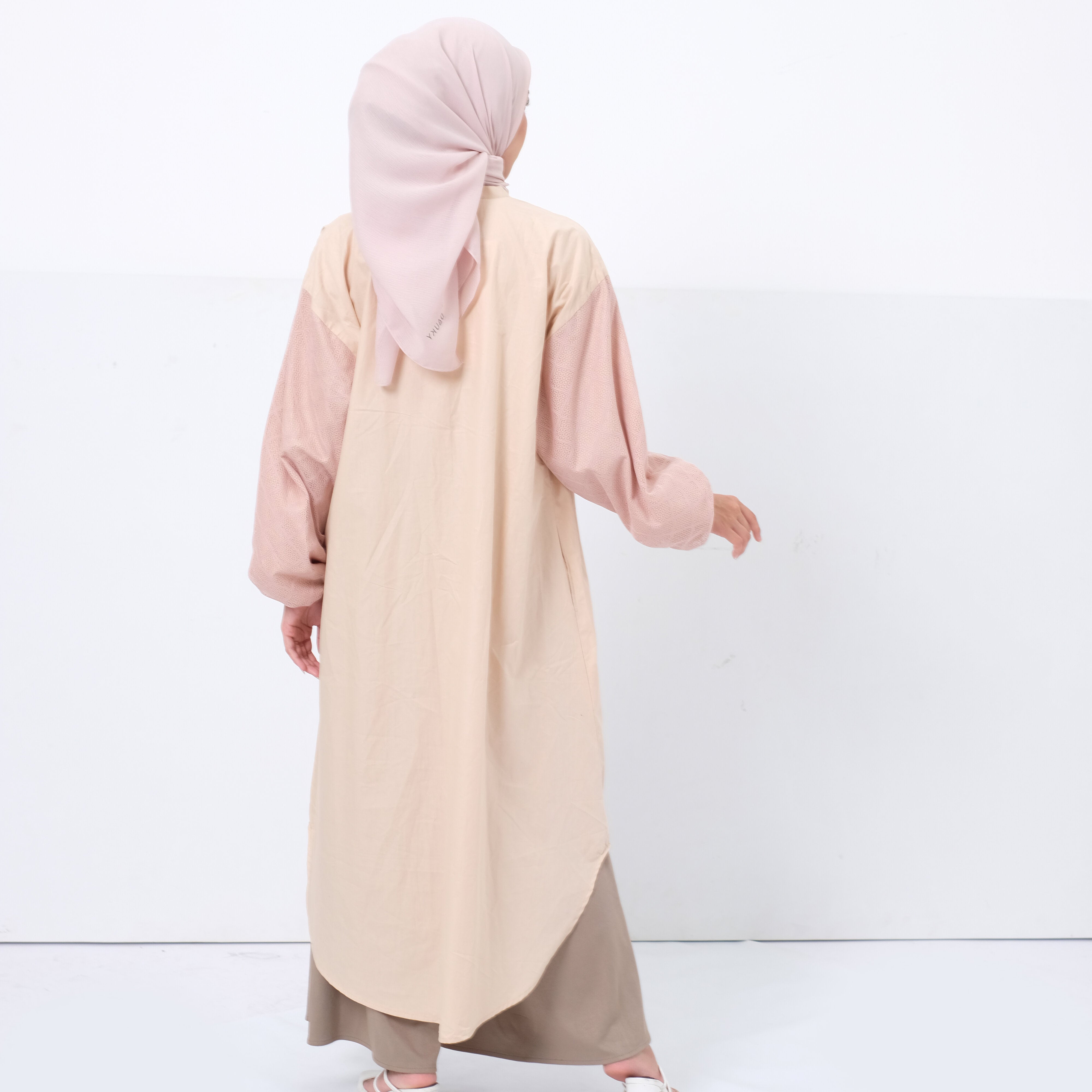 M Dress Lace Katun - Nude