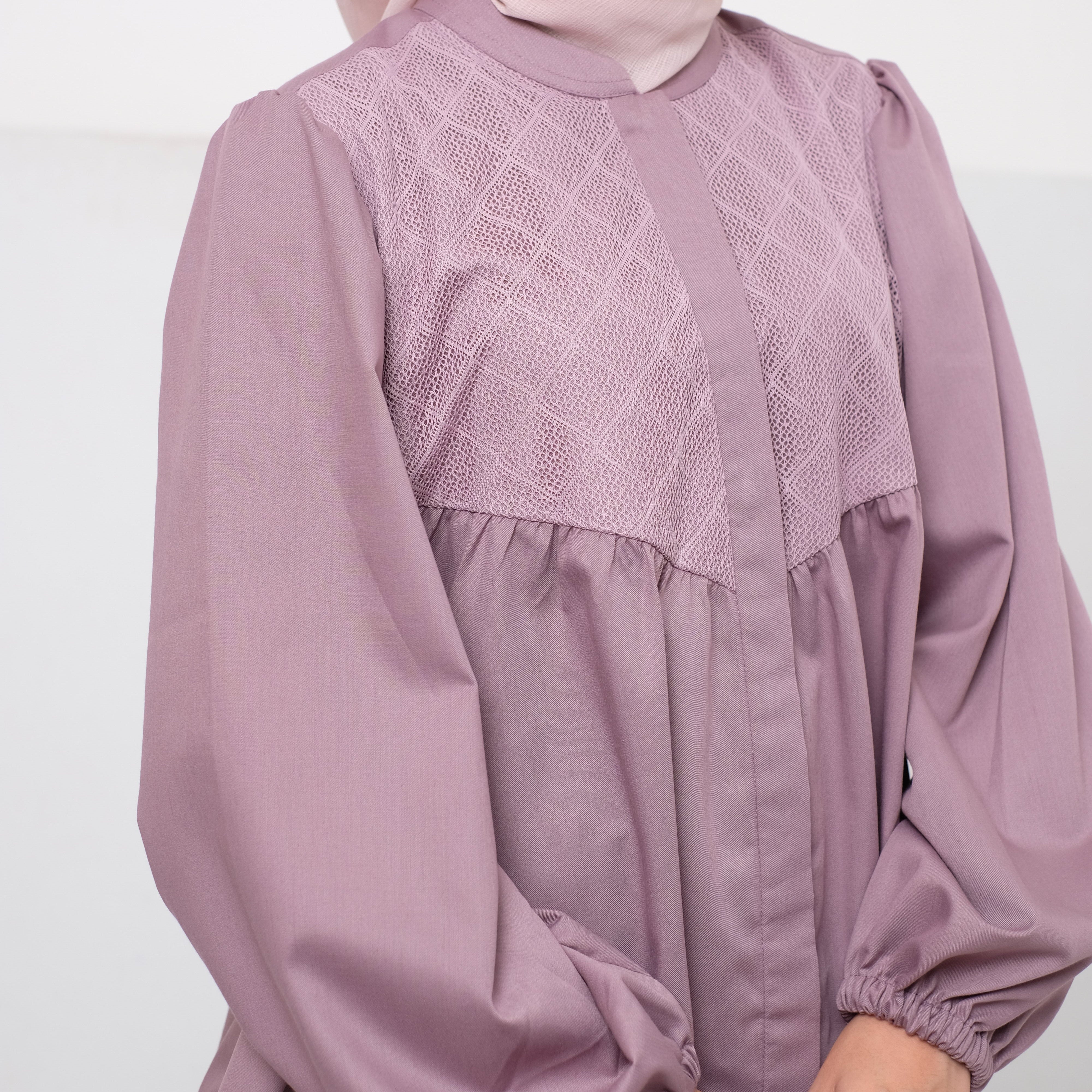 Dauky Atasan Wanita S Tunik Lace Katun - Ungu