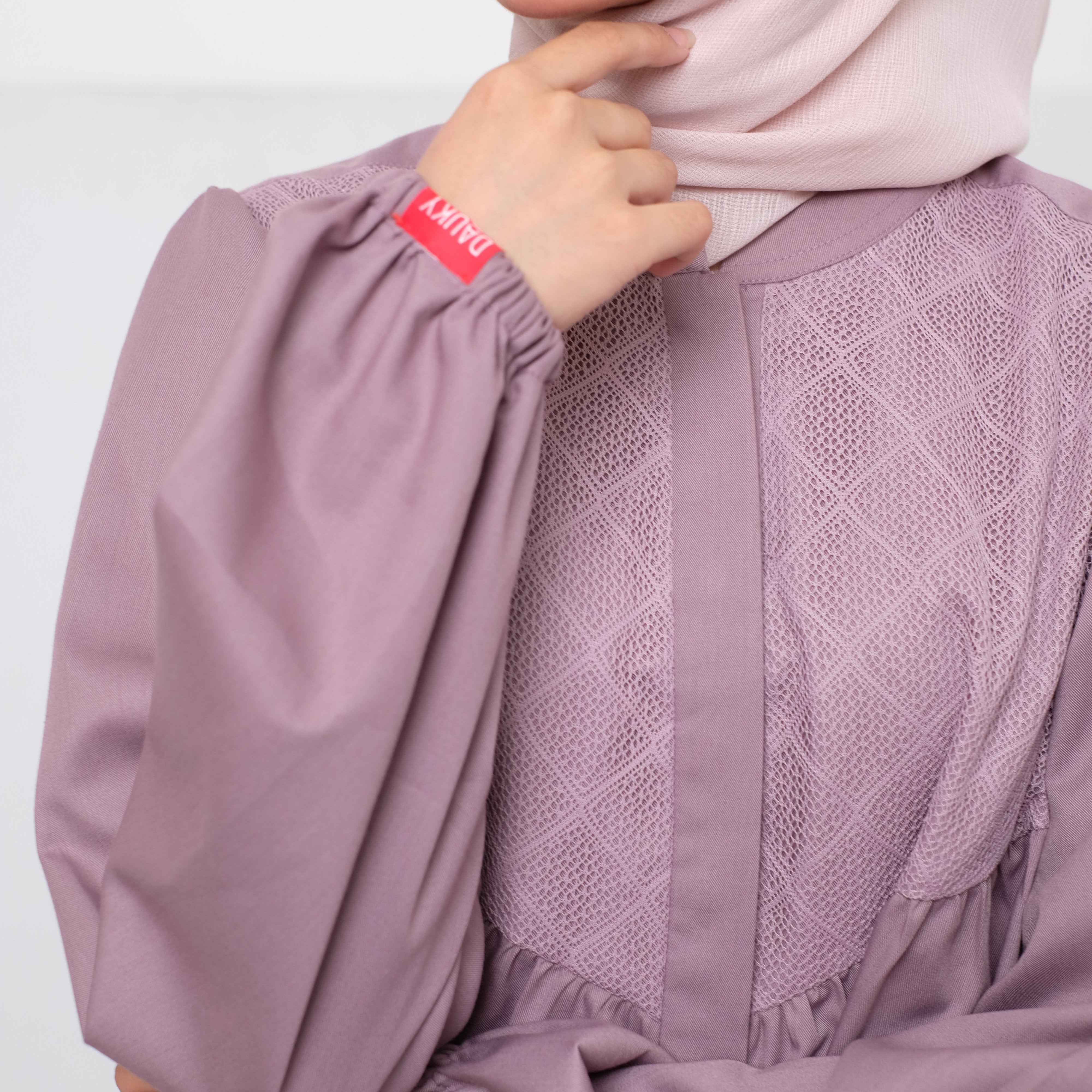 Dauky Atasan Wanita S Tunik Lace Katun - Ungu