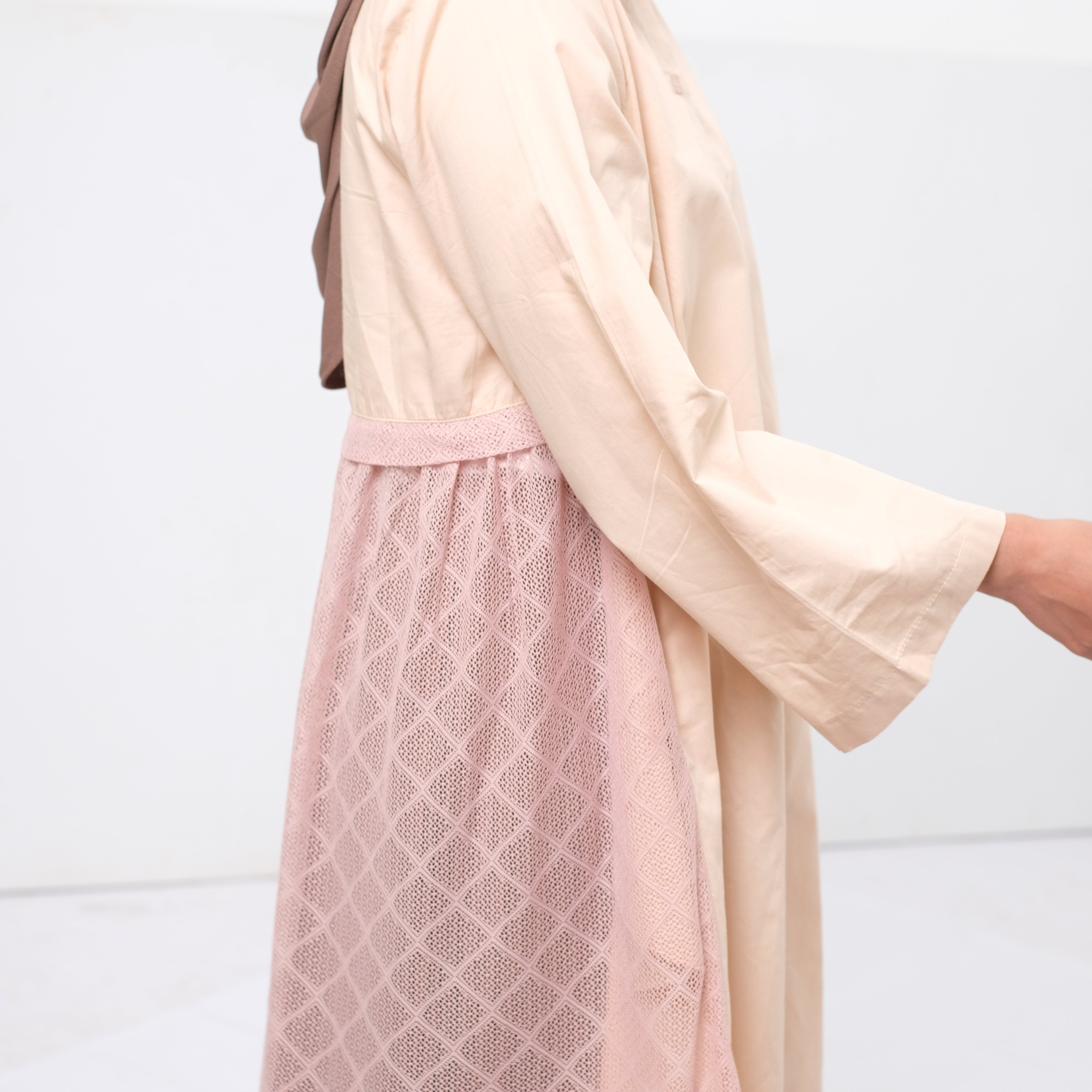 Dauky Atasan Wanita L Tunic Lace Katun - Nude