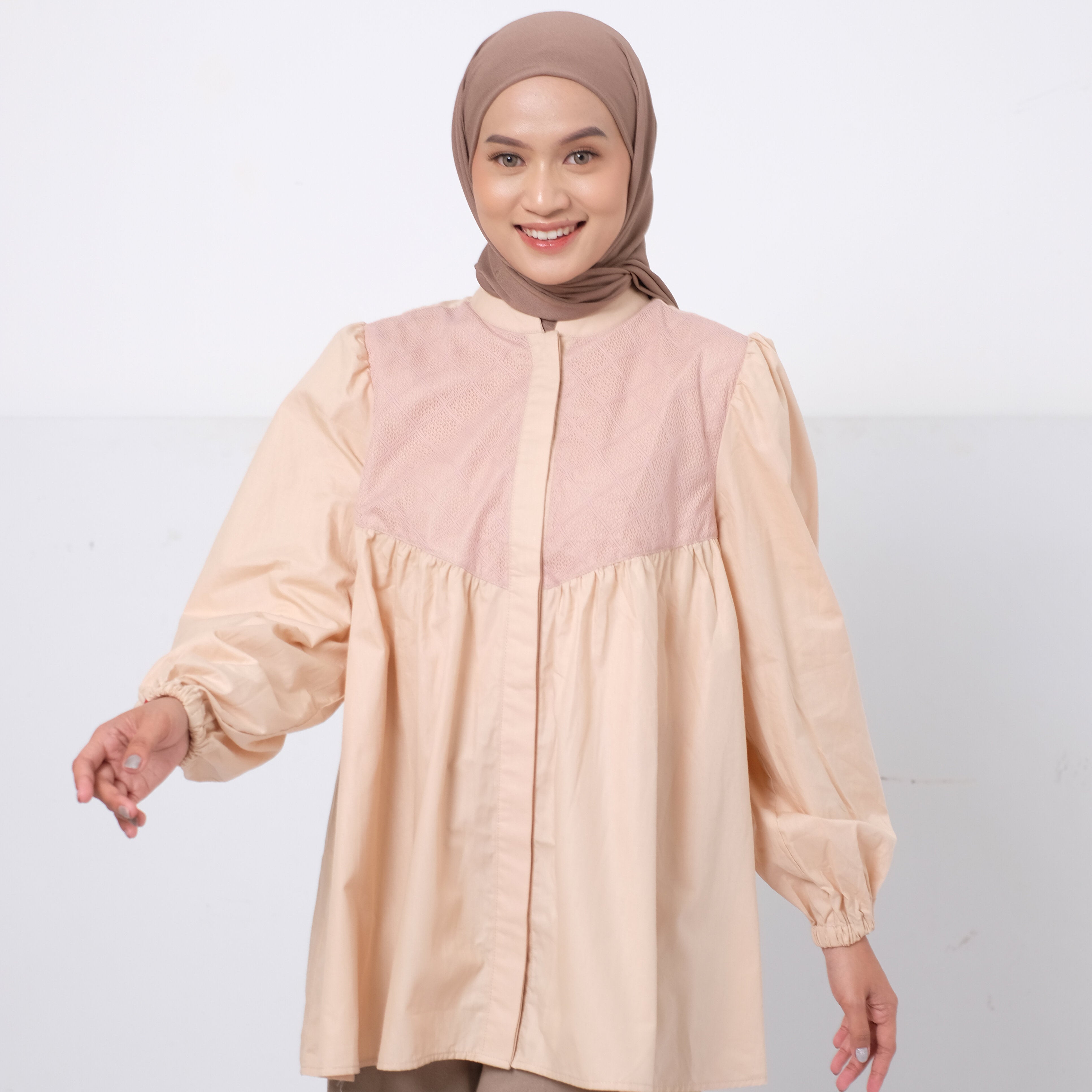 Dauky Atasan Wanita S Tunik Lace Katun - Nude