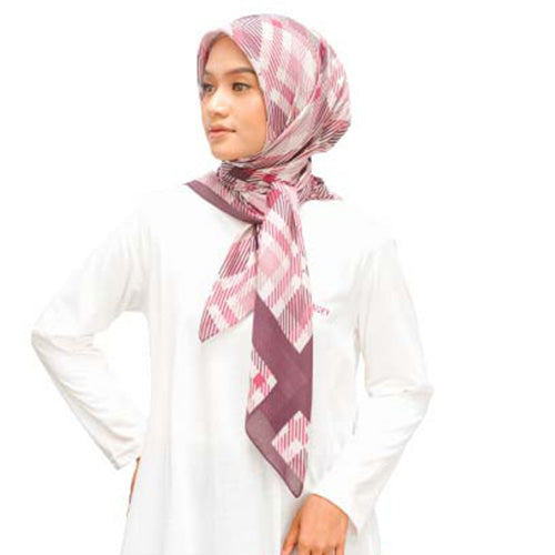 Dauky - Hijab Segi Empat Tartan Pattern Scarf