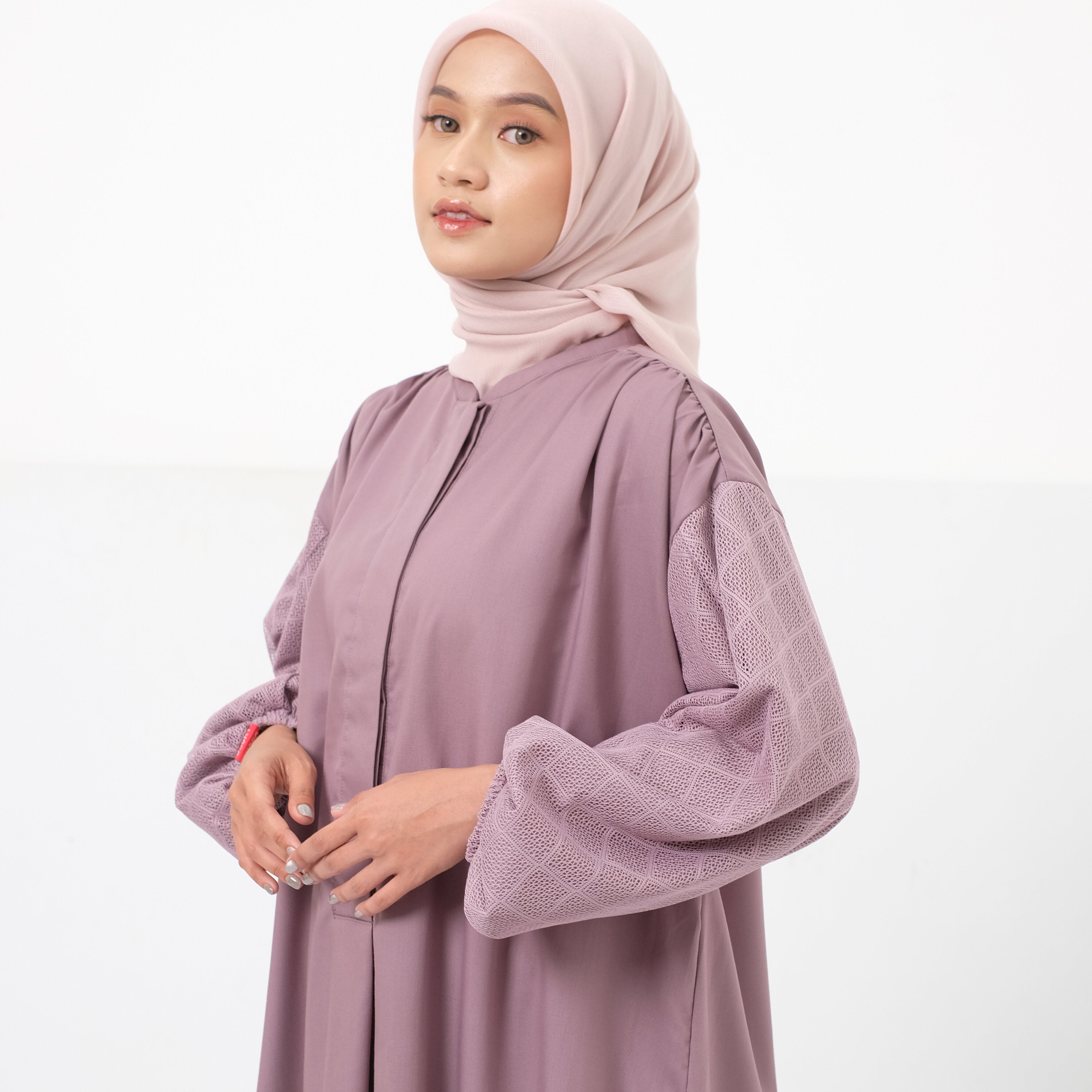 M Dress Lace Katun - Ungu