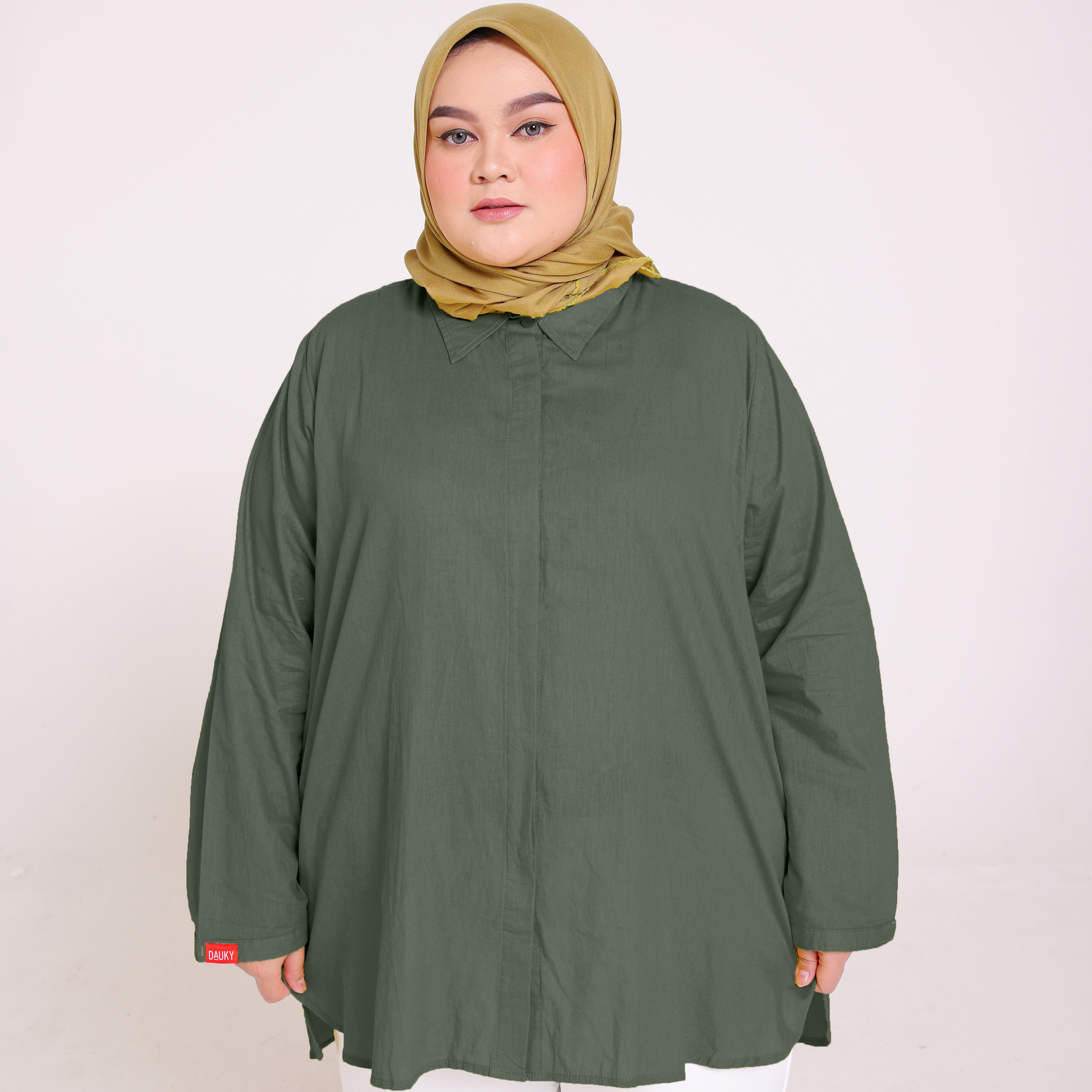 Dauky Atasan Wanita M Tunik Katun Paris Big Size - Army