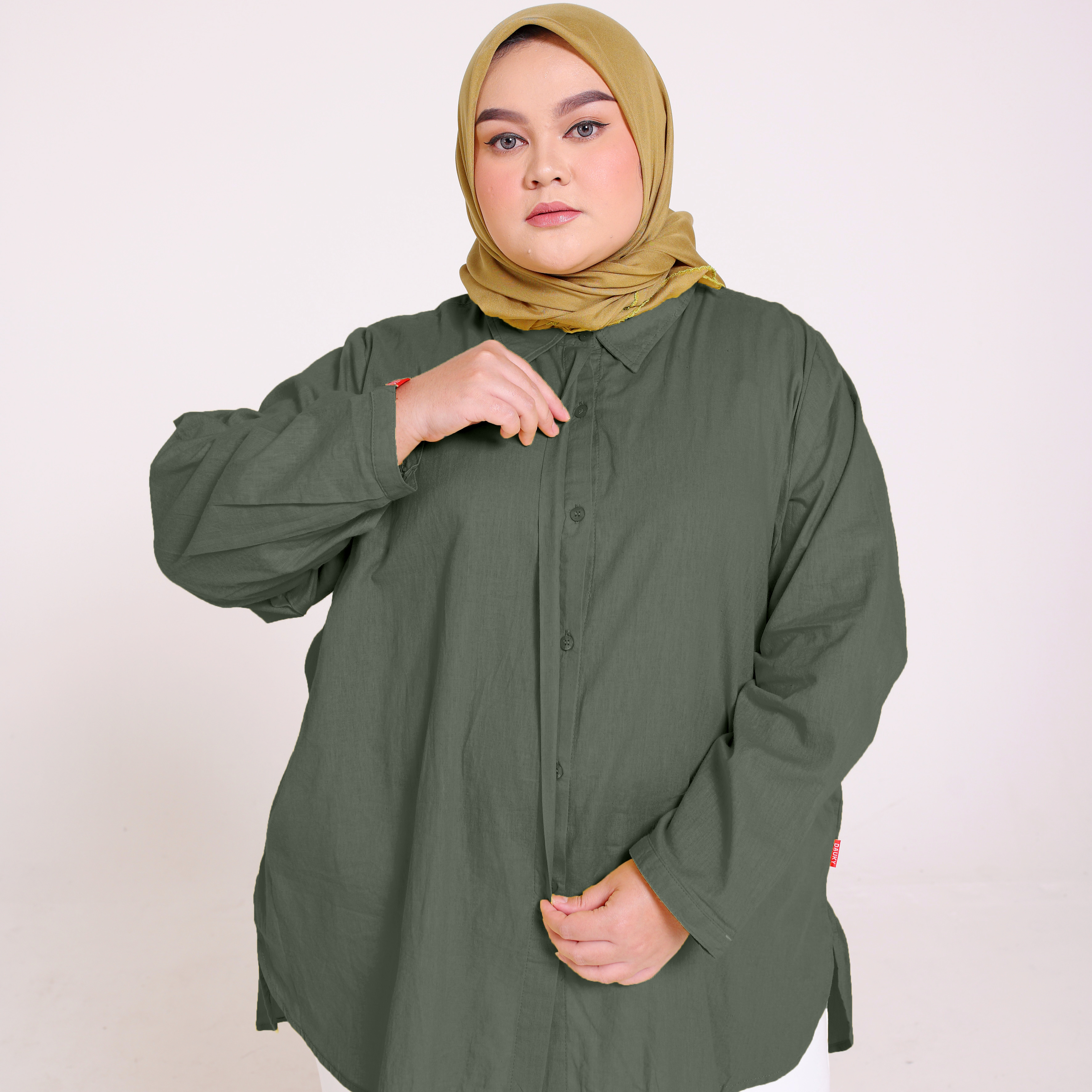 Dauky Atasan Wanita M Tunik Katun Paris Big Size - Army