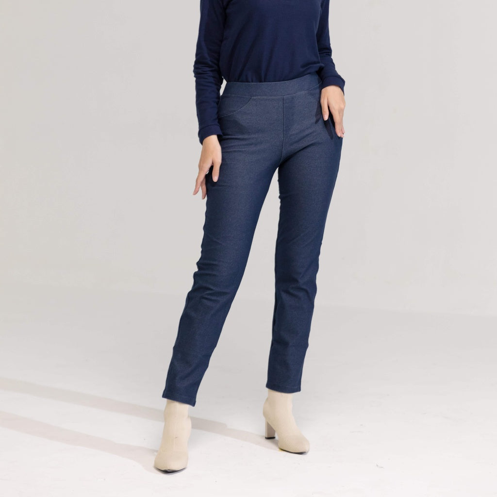 Celana Straight Fit Pants - Navy Denim