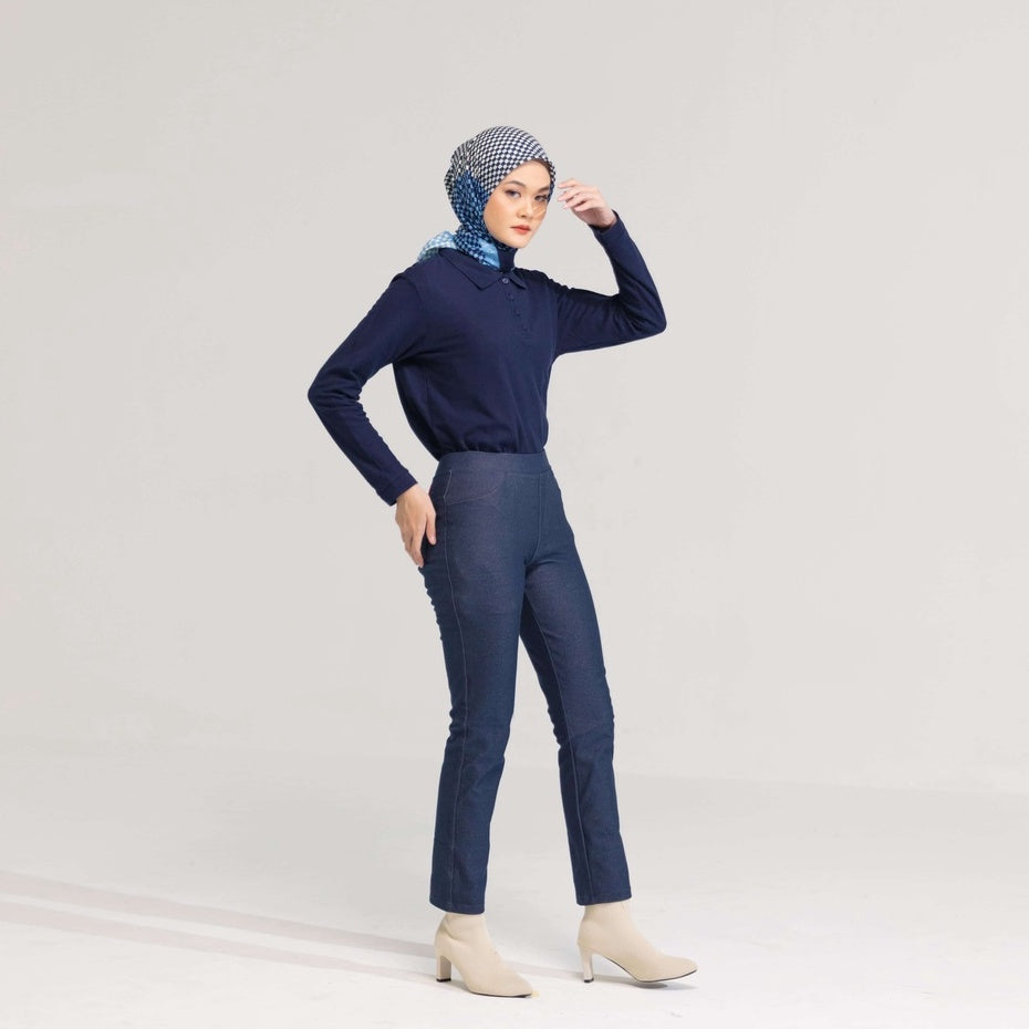 Celana Straight Fit Pants - Navy Denim