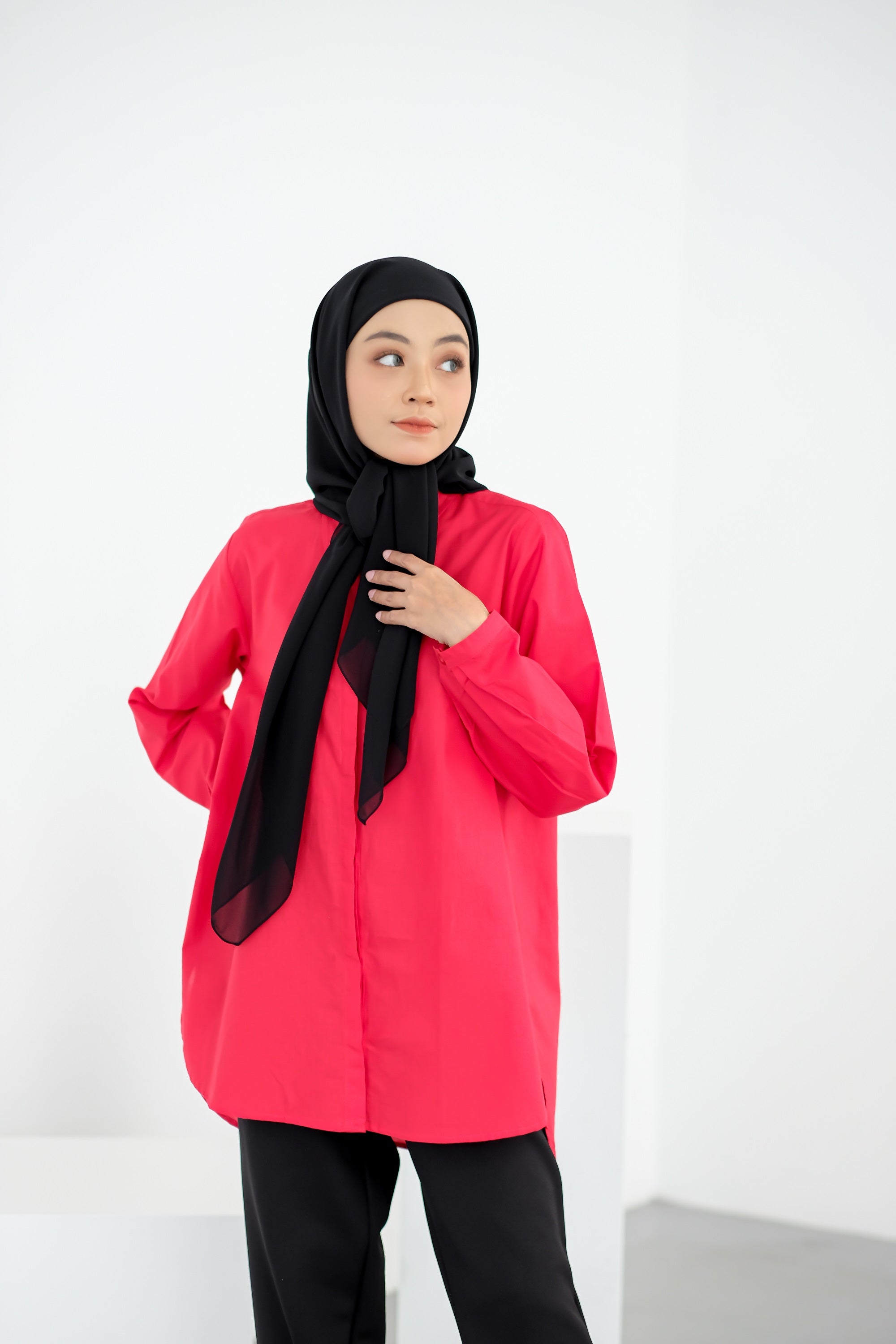 M Tunik Basic Katun Paris - Merah