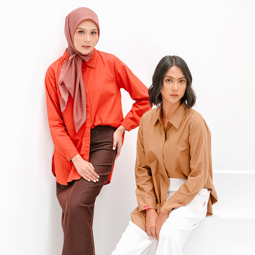 DAUKY Atasan Wanita M Tunik Basic - Teracotta