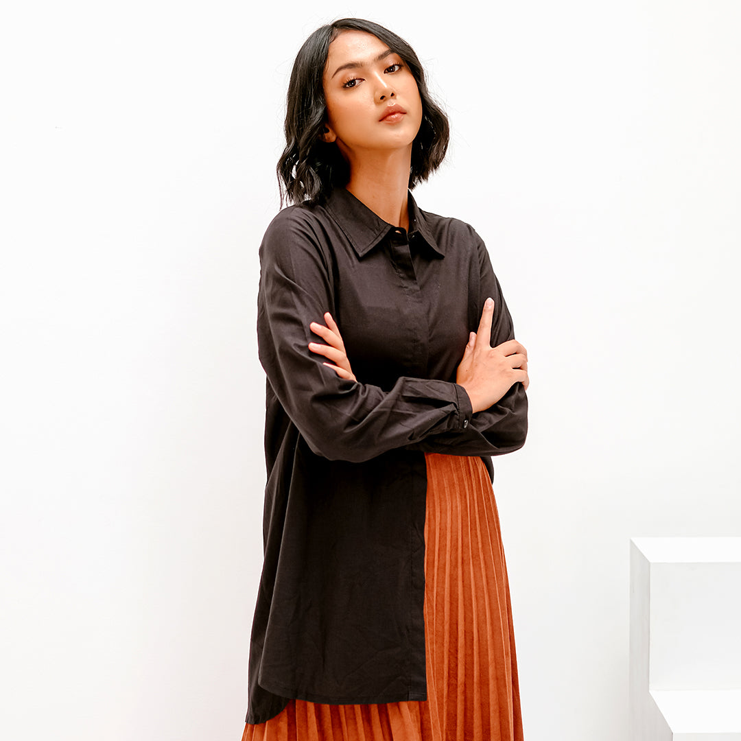 M Tunik Basic Katun Paris - Hitam