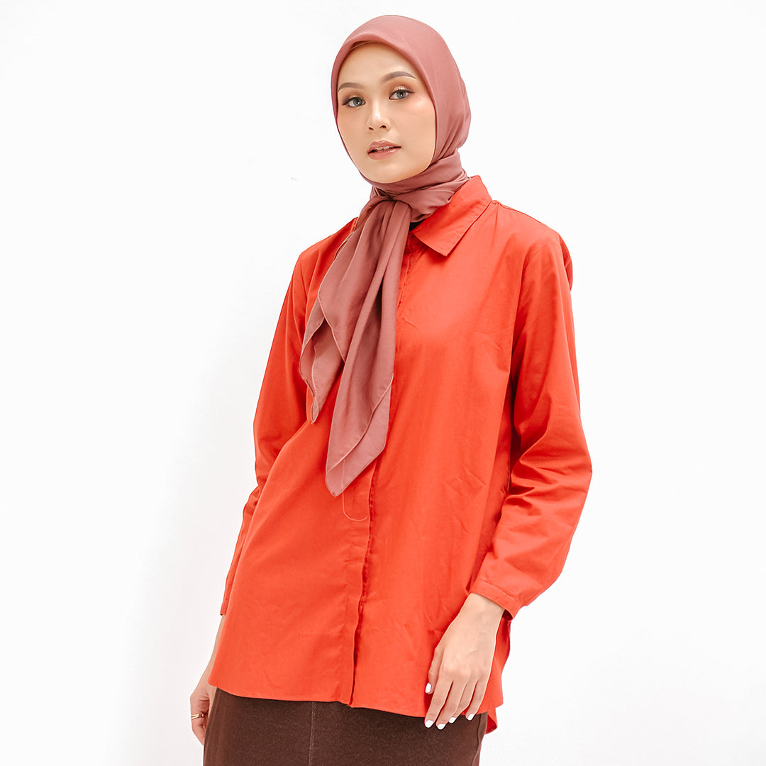 DAUKY Atasan Wanita M Tunik Basic - Teracotta