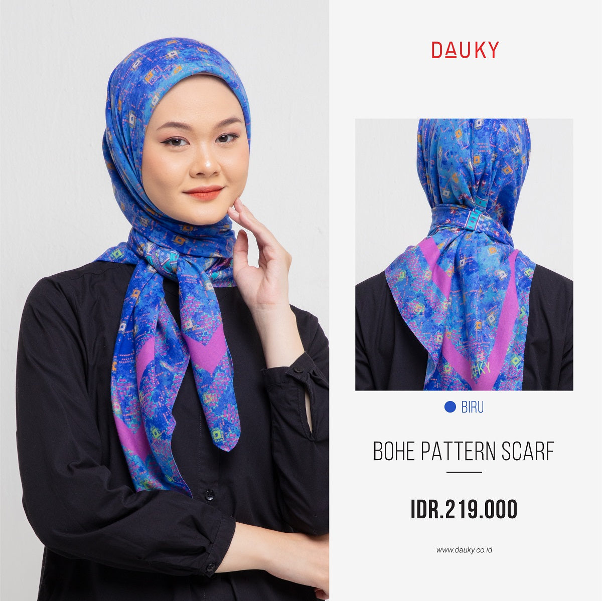 Bohe Pattern Scarf - Biru