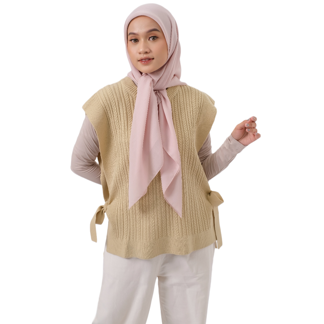 Vest Knit Cotton - Nude