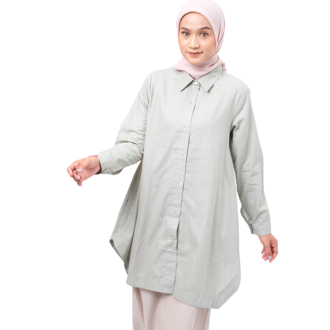 M Tunik Asimetris Rainbow - Mint