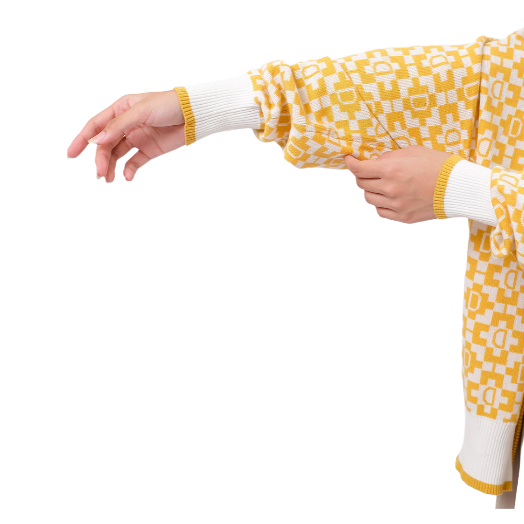 Cardi Knit Monogram - Kuning