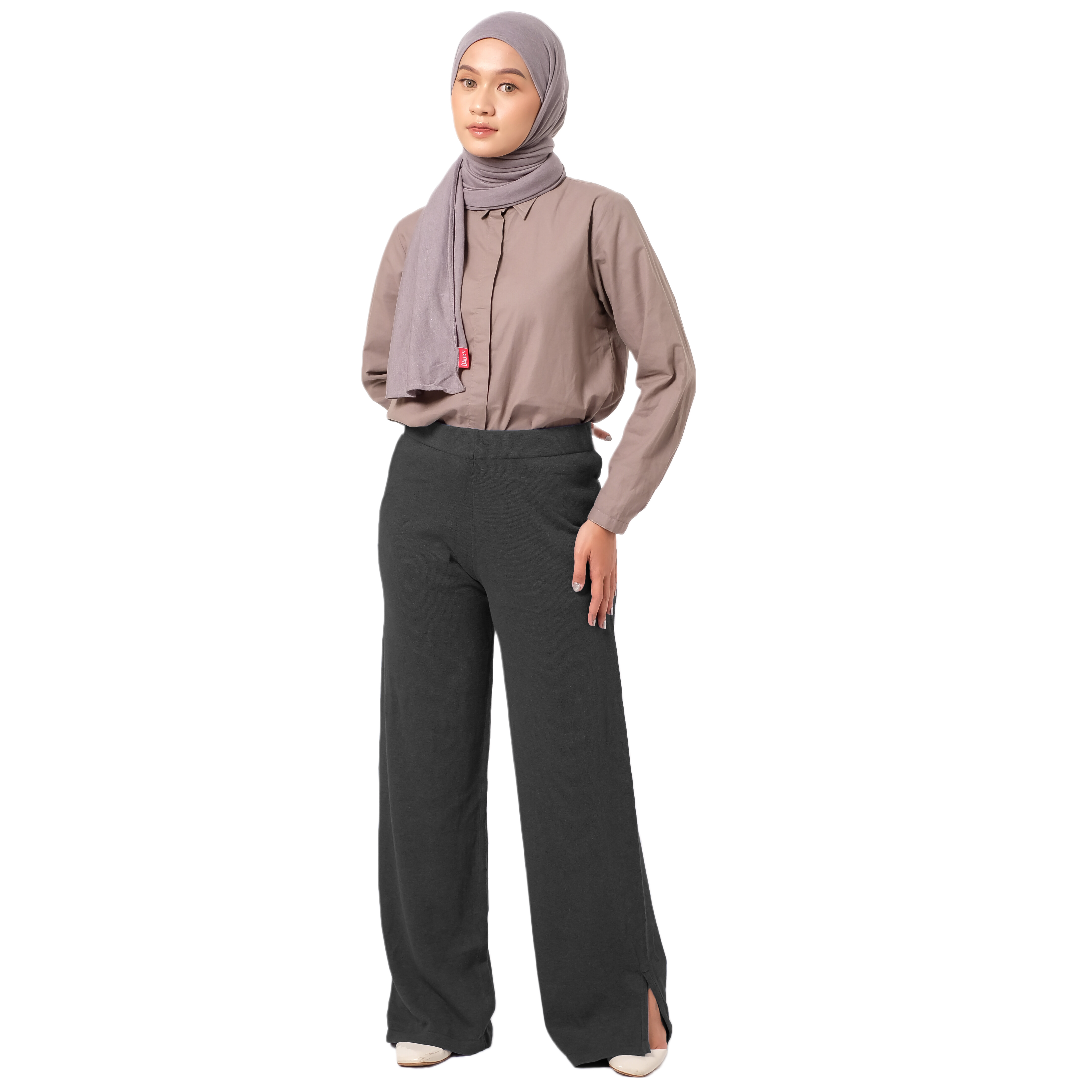 Palazo Knit Cotton - Hitam