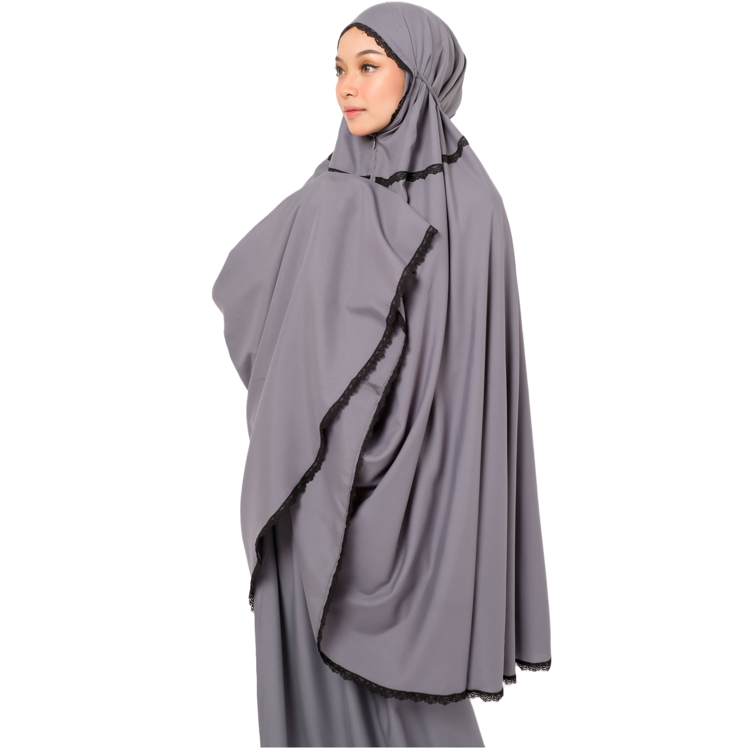 Mukena Travel Two In One - Darkgrey