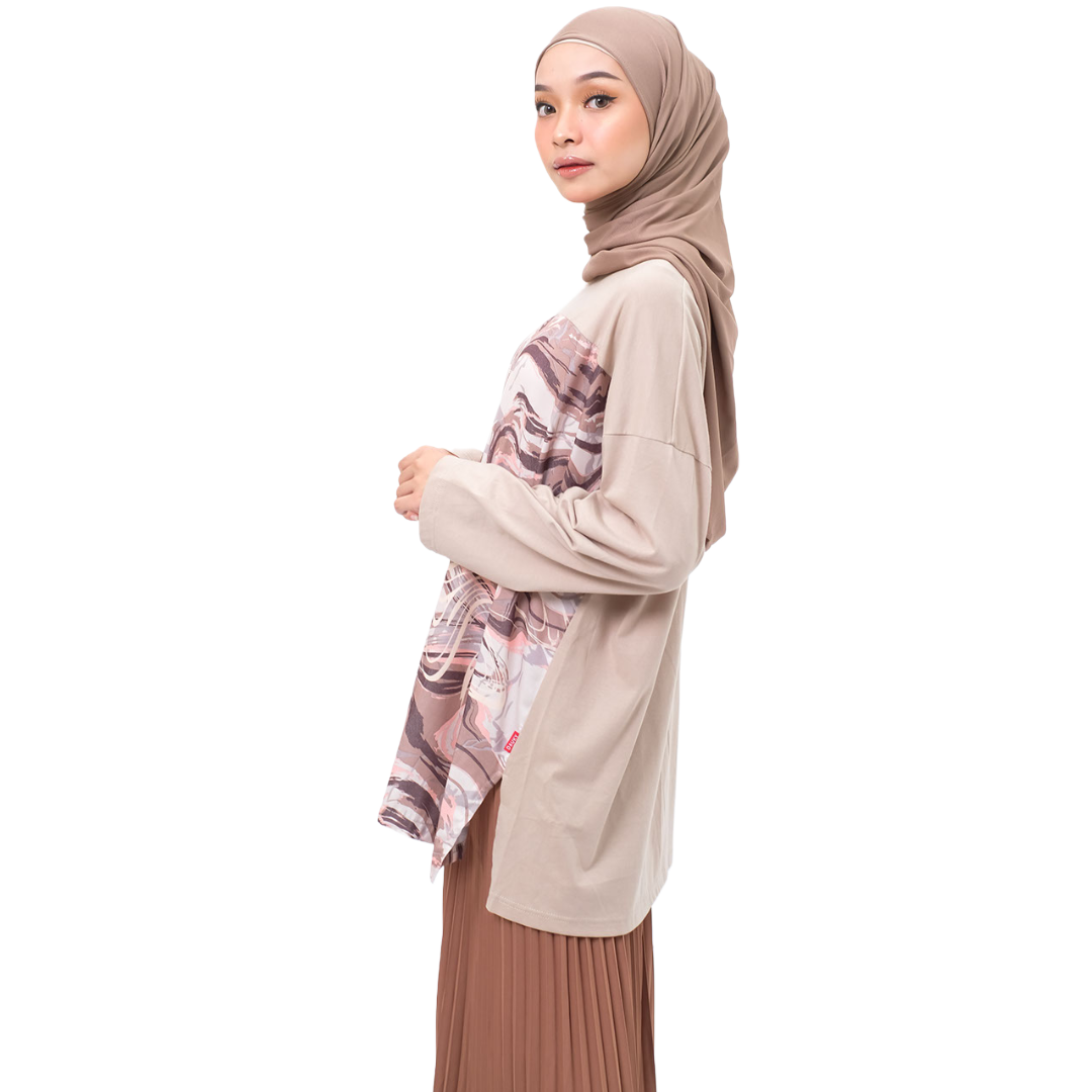 S Tunik Combed Marble - Khaki
