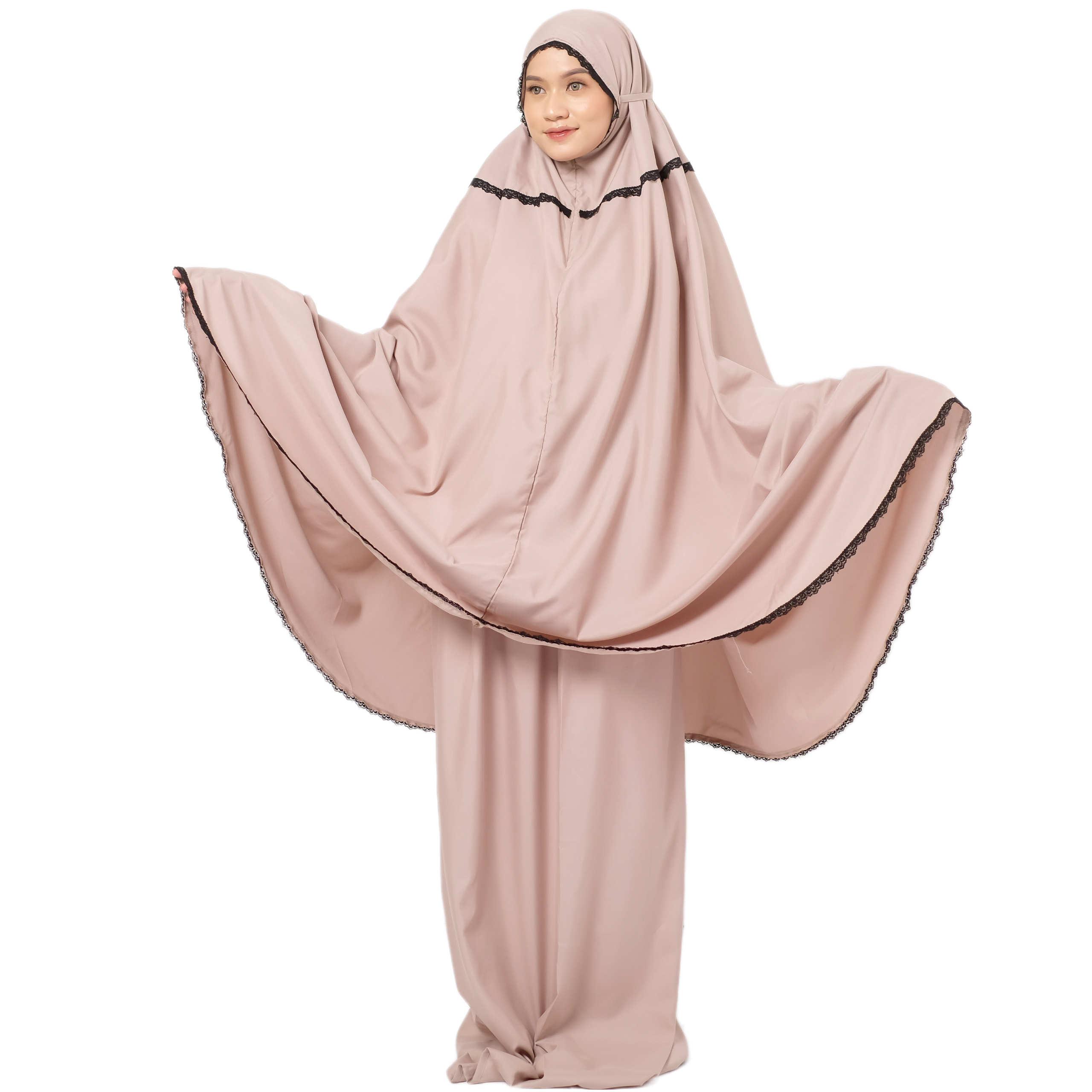 Dauky Mukena Travel Two In One - Nude
