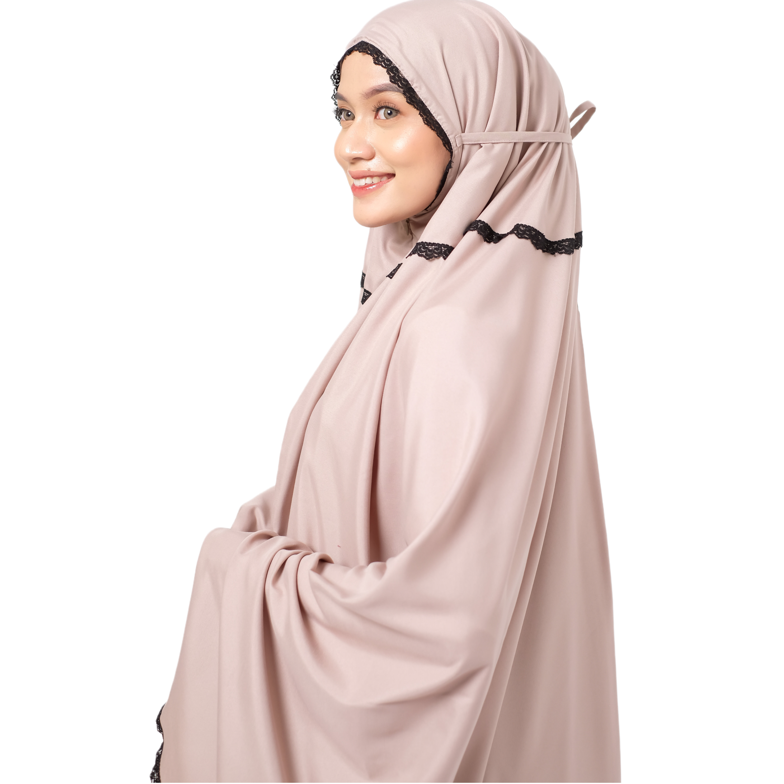 Dauky Mukena Travel Two In One - Nude