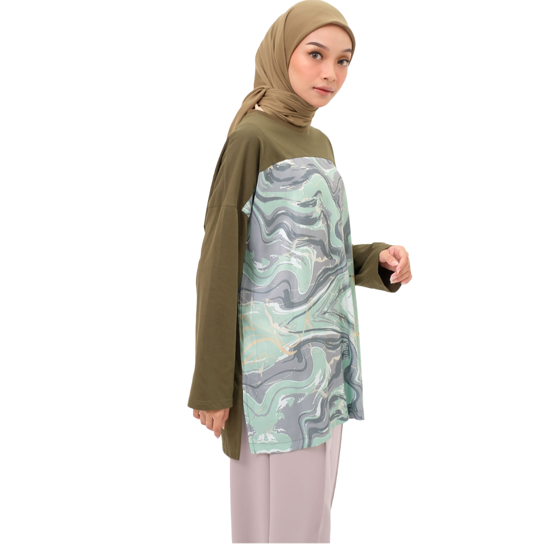 S Tunik Combed Marble - Olive