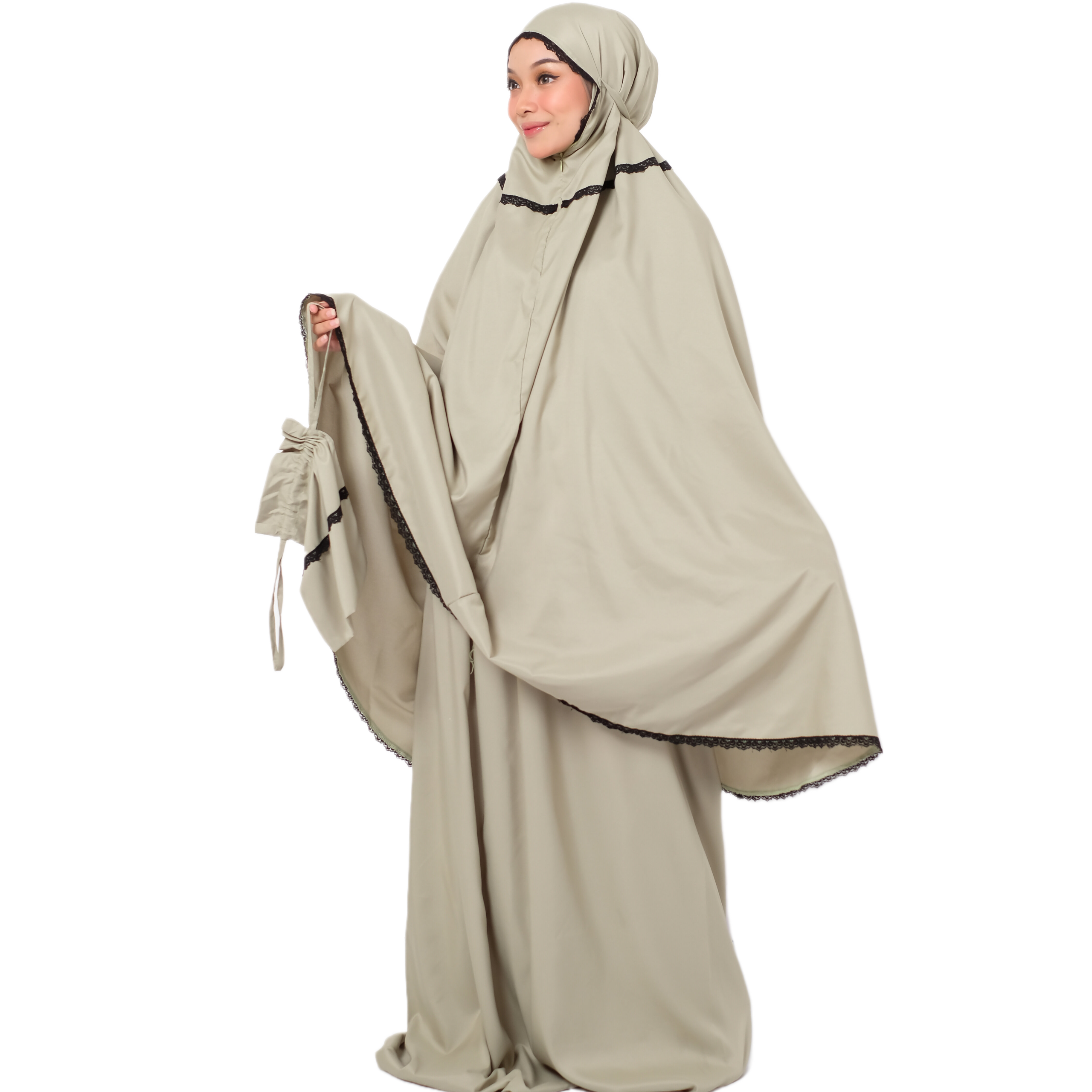 Mukena Travel Two In One - Sage Green