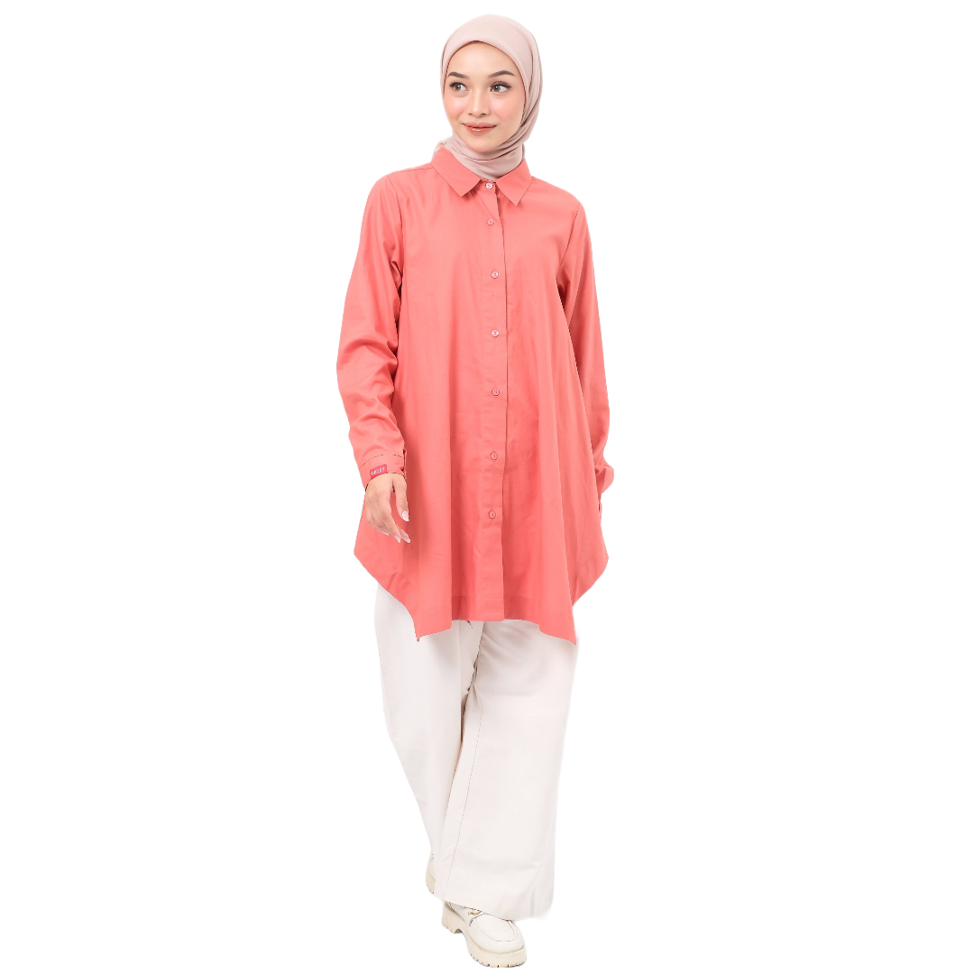 M Tunik Asimetris Rainbow - Teracotta