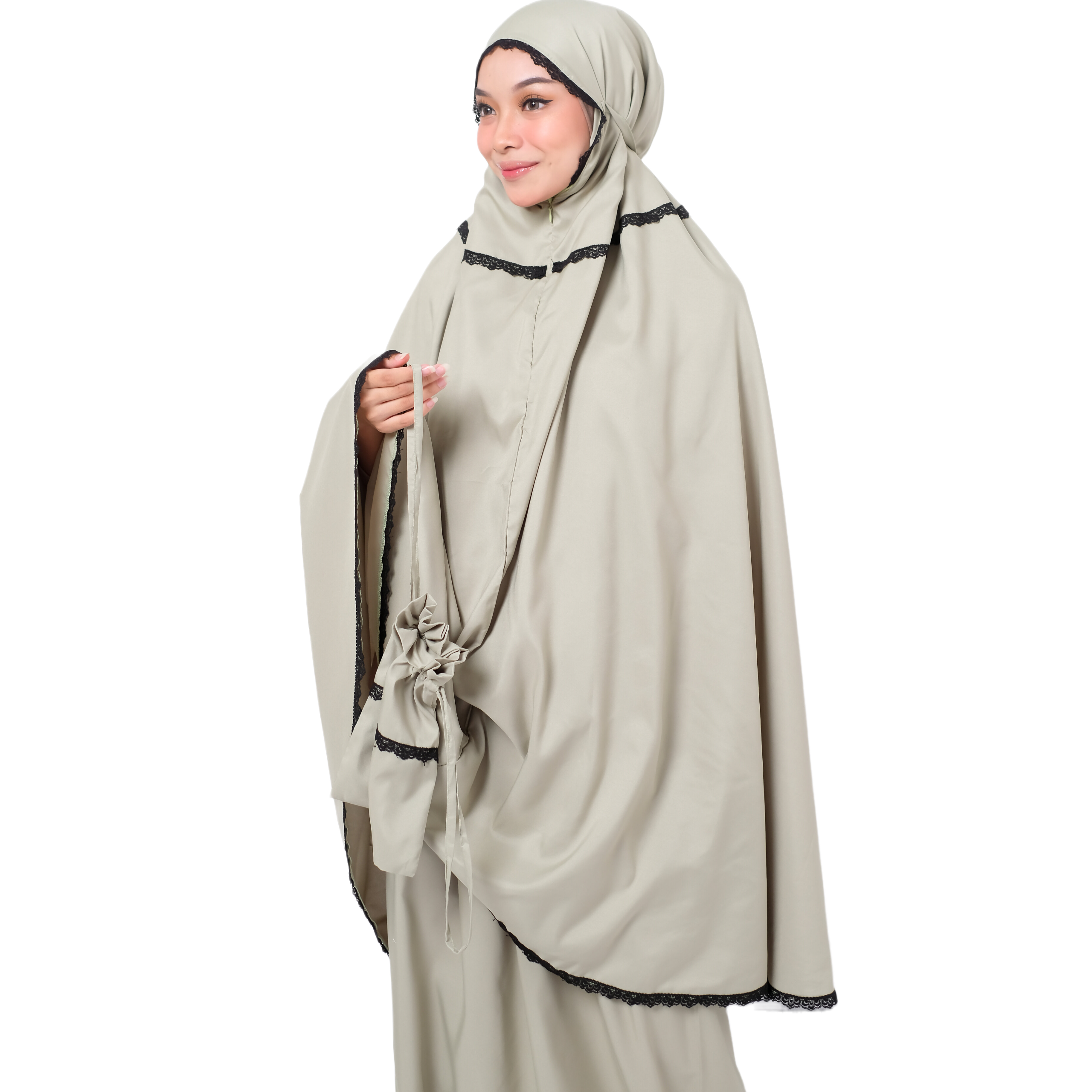 Dauky Mukena Travel Two In One - Sage Green