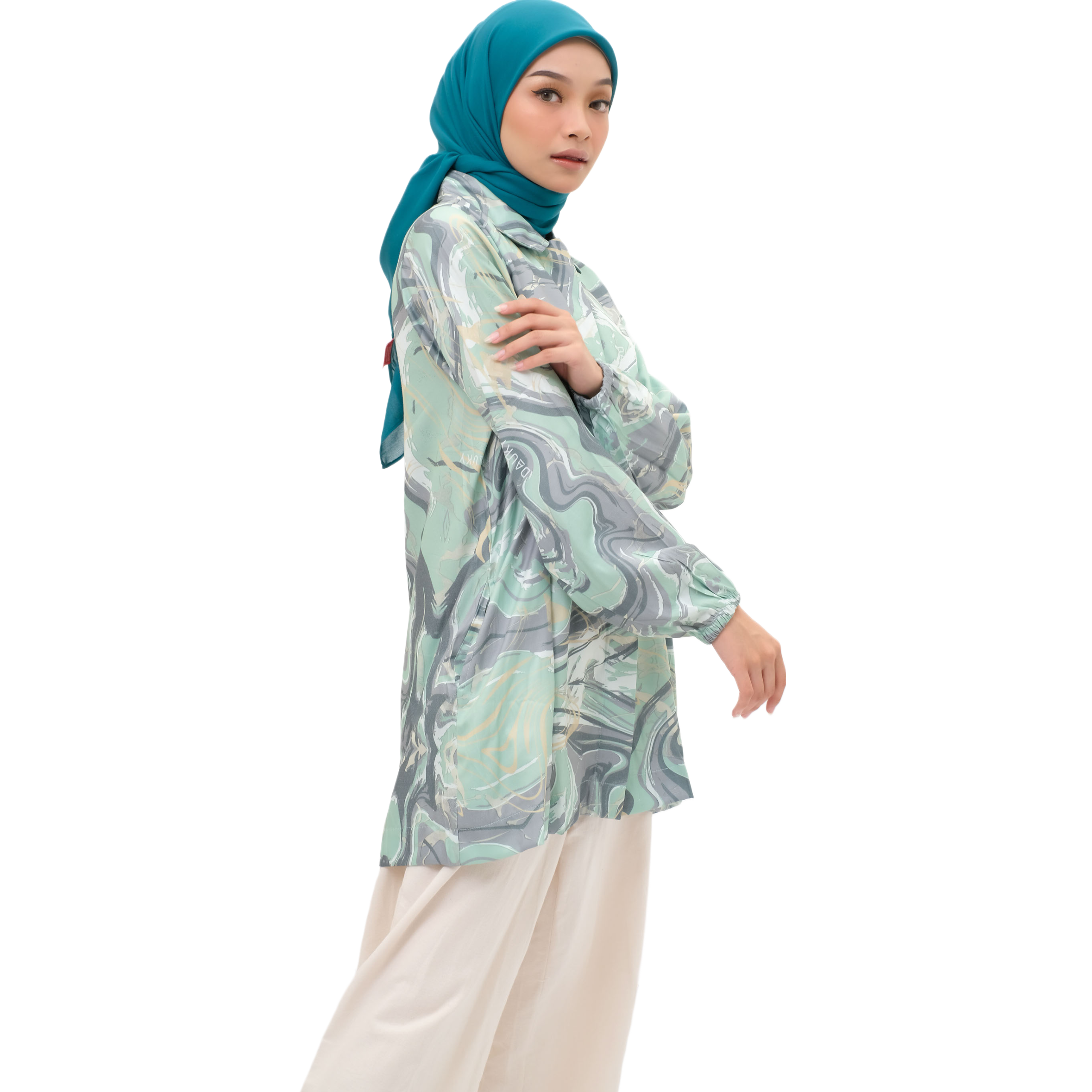M Tunik Marble - Sage green