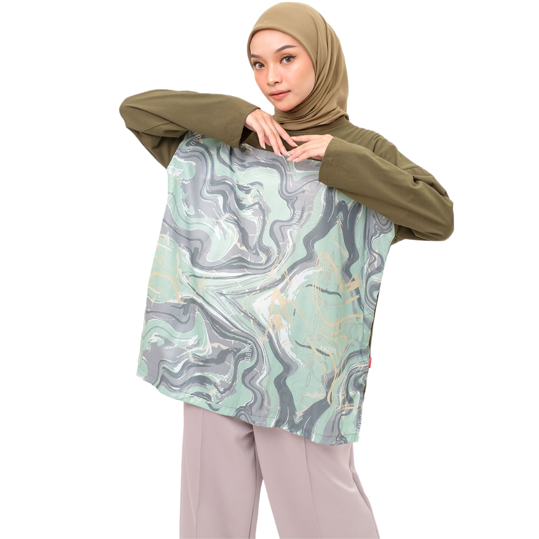 S Tunik Combed Marble - Olive