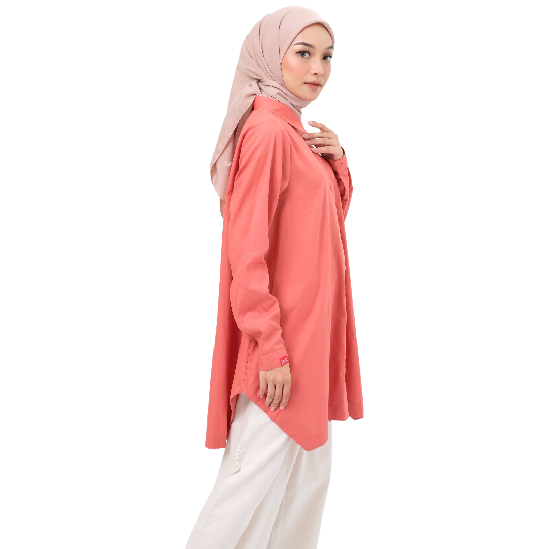 M Tunik Asimetris Rainbow - Teracotta