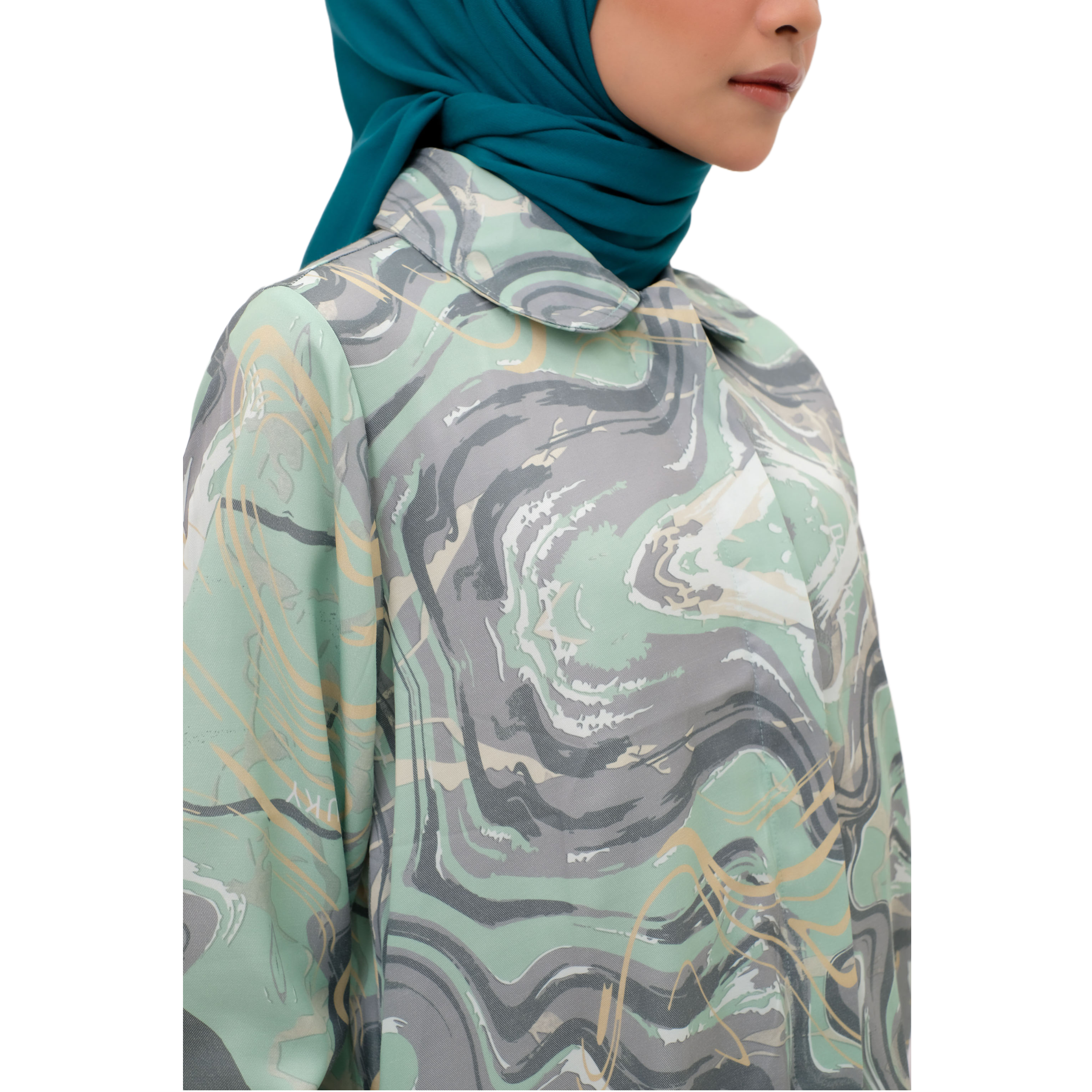 M Tunik Marble - Sage green