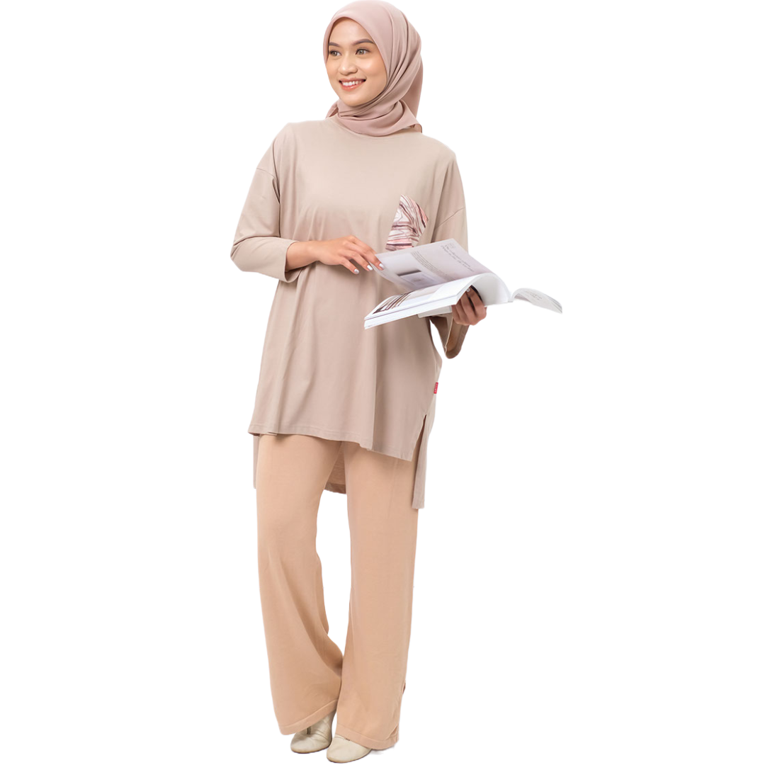 M Tunik Combed Marble - Khaky