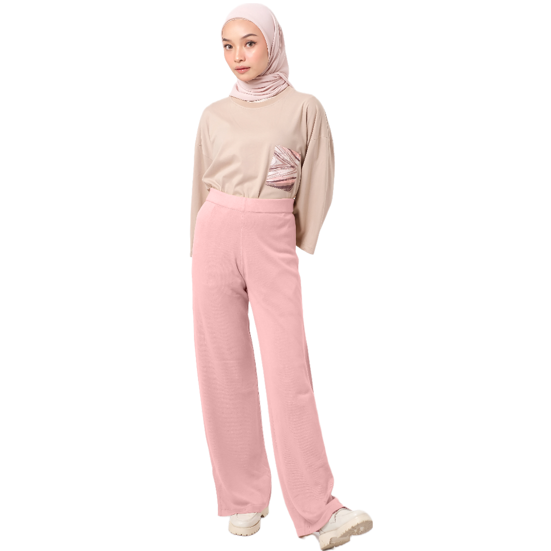 Palazo Knit Cotton - Dustypink