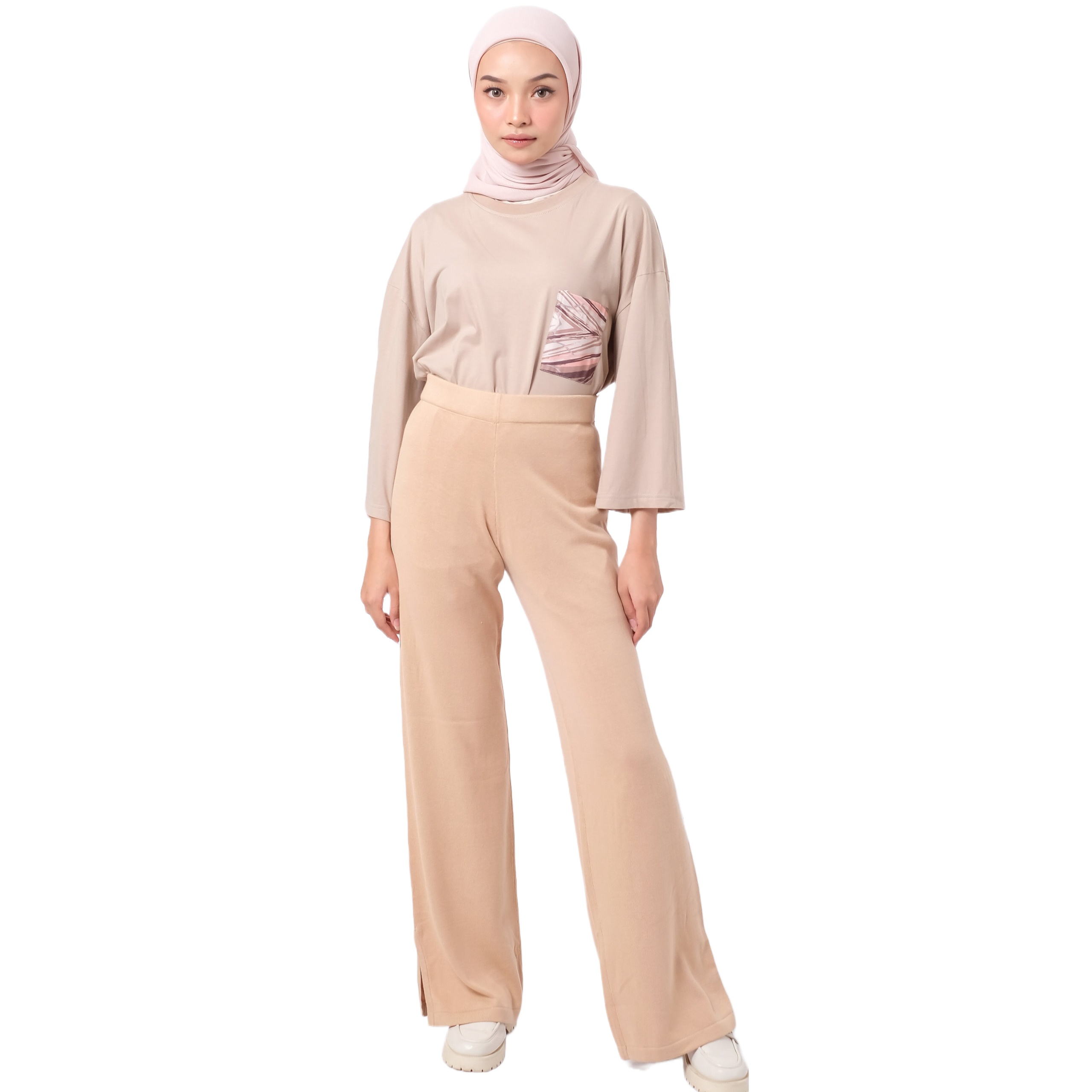 Palazo Knit Cotton - Nude