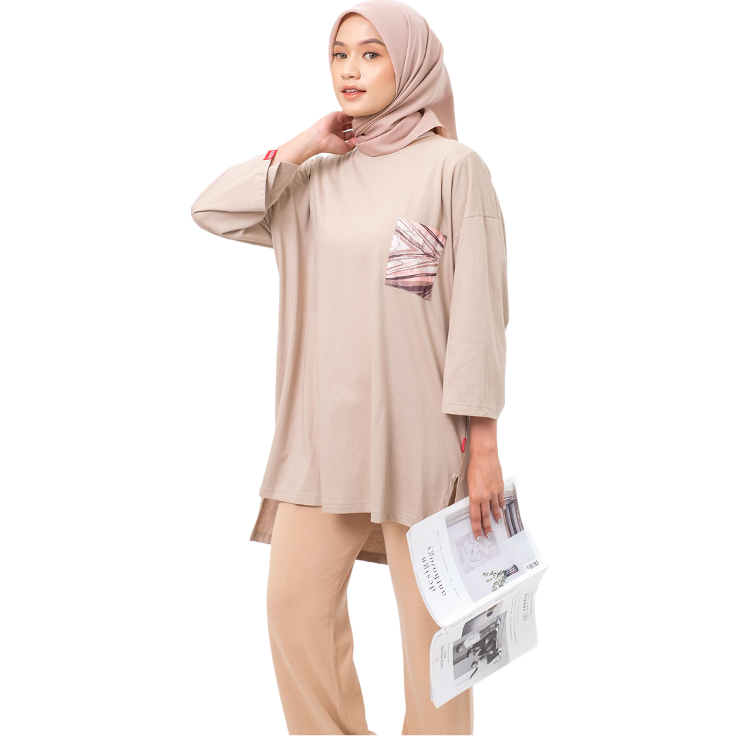 M Tunik Combed Marble - Khaky