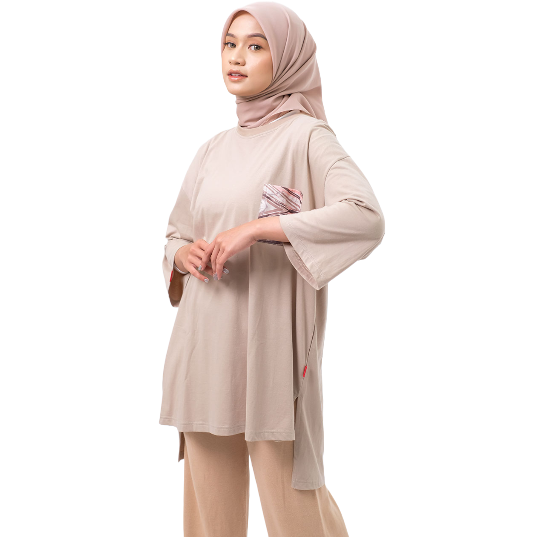 M Tunik Combed Marble - Khaky