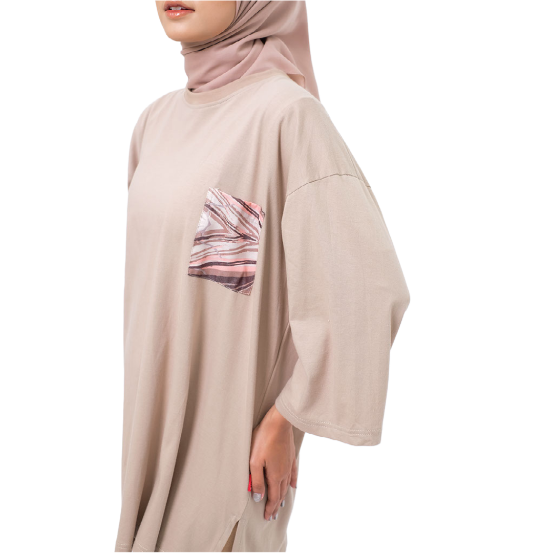 M Tunik Combed Marble - Khaky