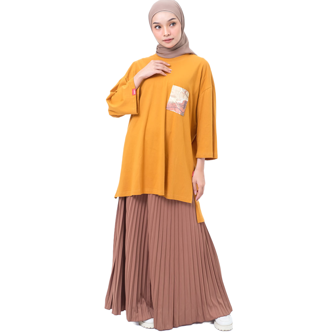 M Tunik Combed Marble - Mustard