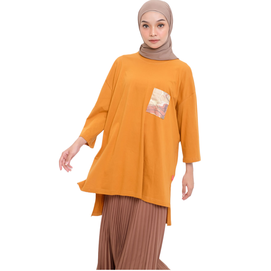 M Tunik Combed Marble - Mustard