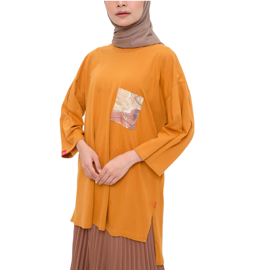 M Tunik Combed Marble - Mustard