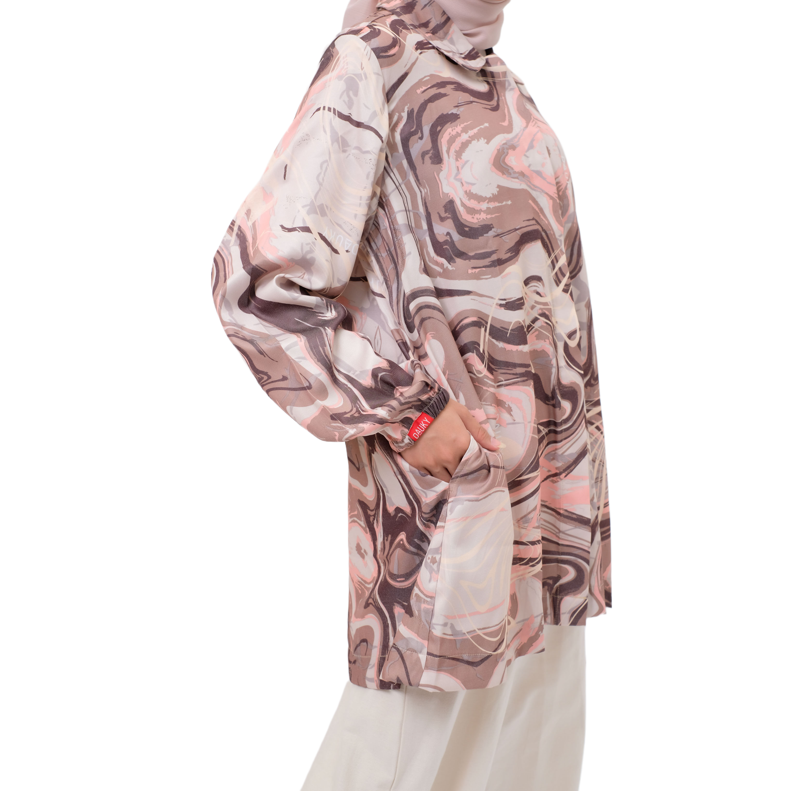 M Tunik Marble - Coklat