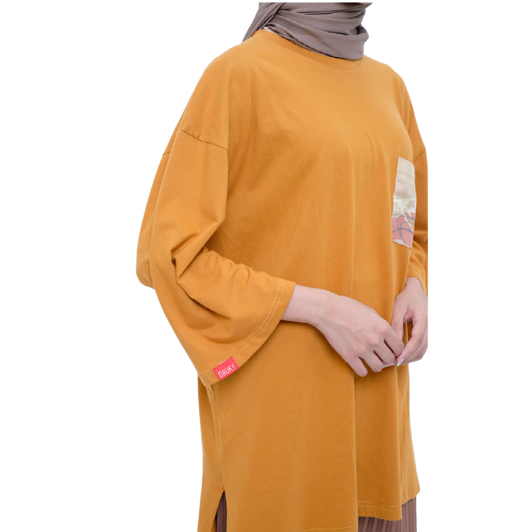 M Tunik Combed Marble - Mustard