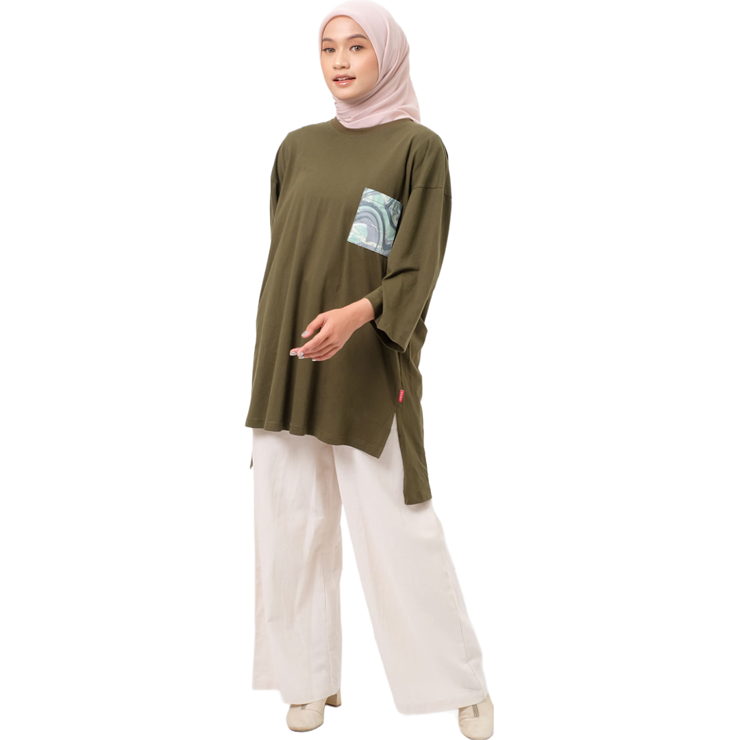 M Tunik Combed Marble - Olive