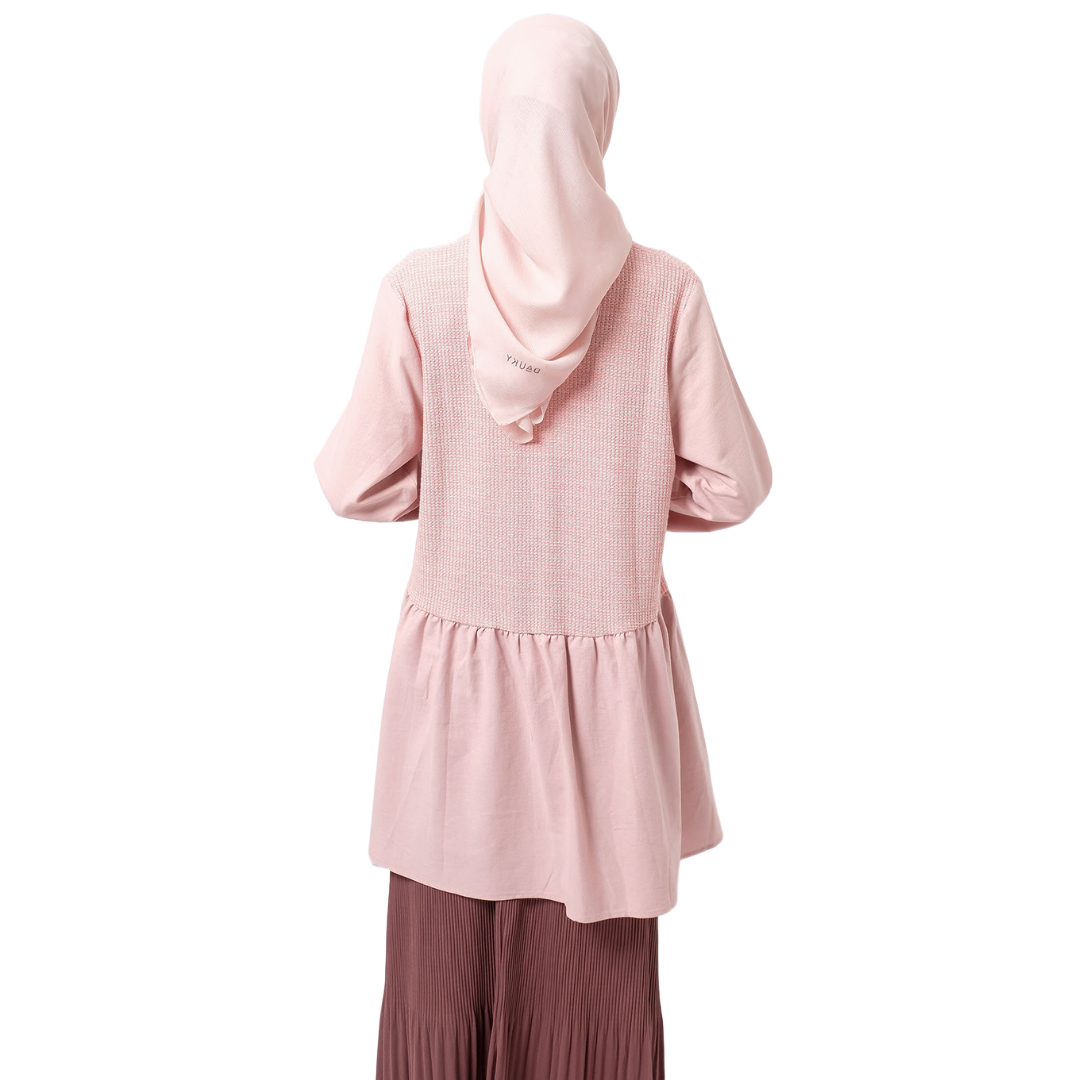 M Tunik Linen Waffle Knit - Pink