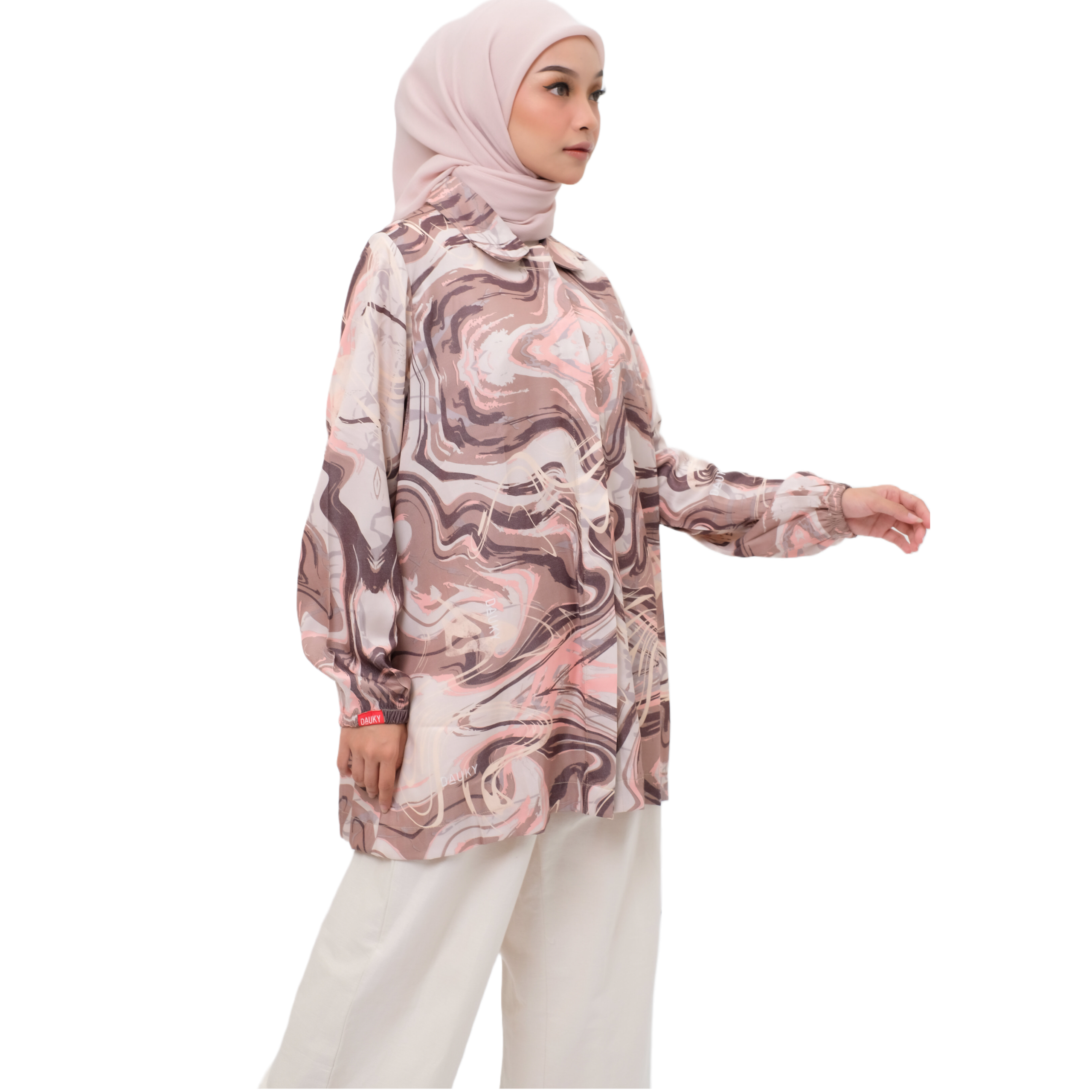 M Tunik Marble - Coklat