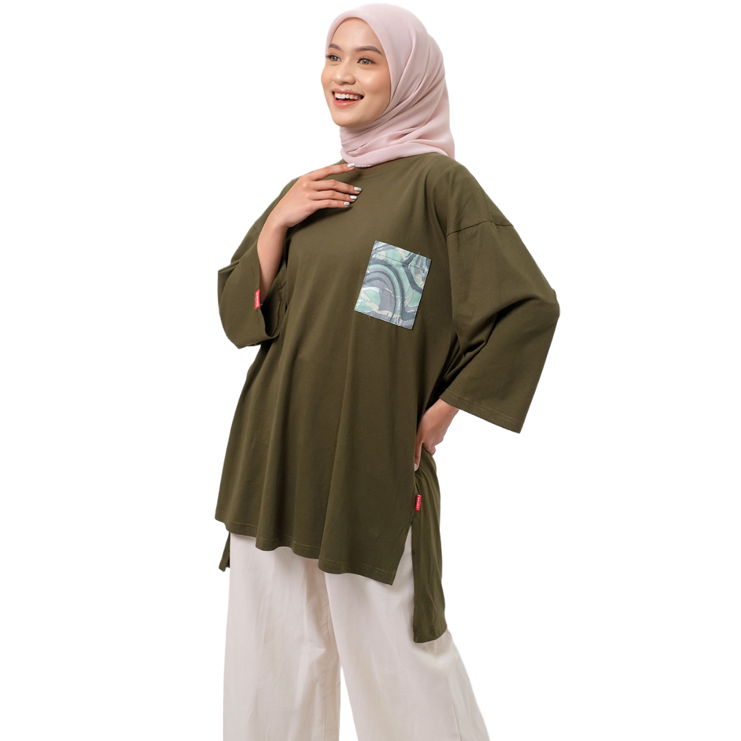 M Tunik Combed Marble - Olive